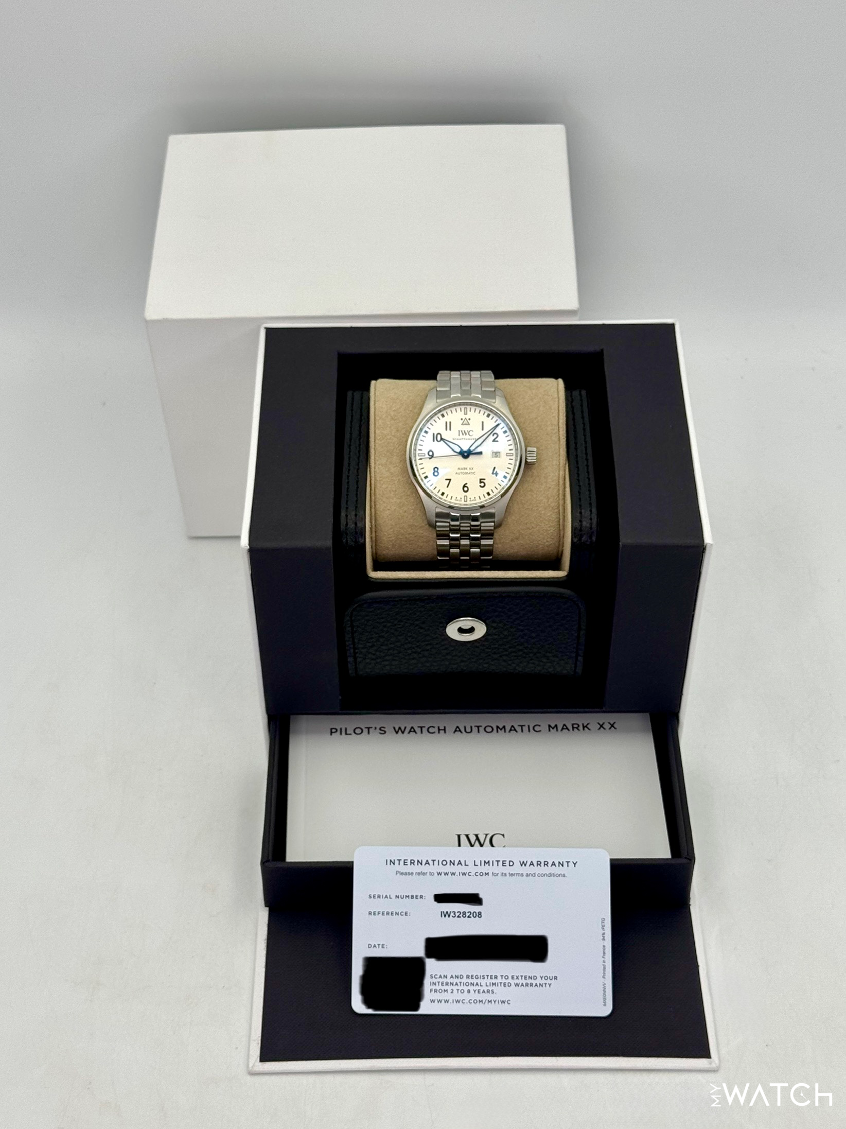 2025 IWC Pilot's Watch Mark XX 40mm IW328208 Stainless Steel White Dial - MyWatchLLC