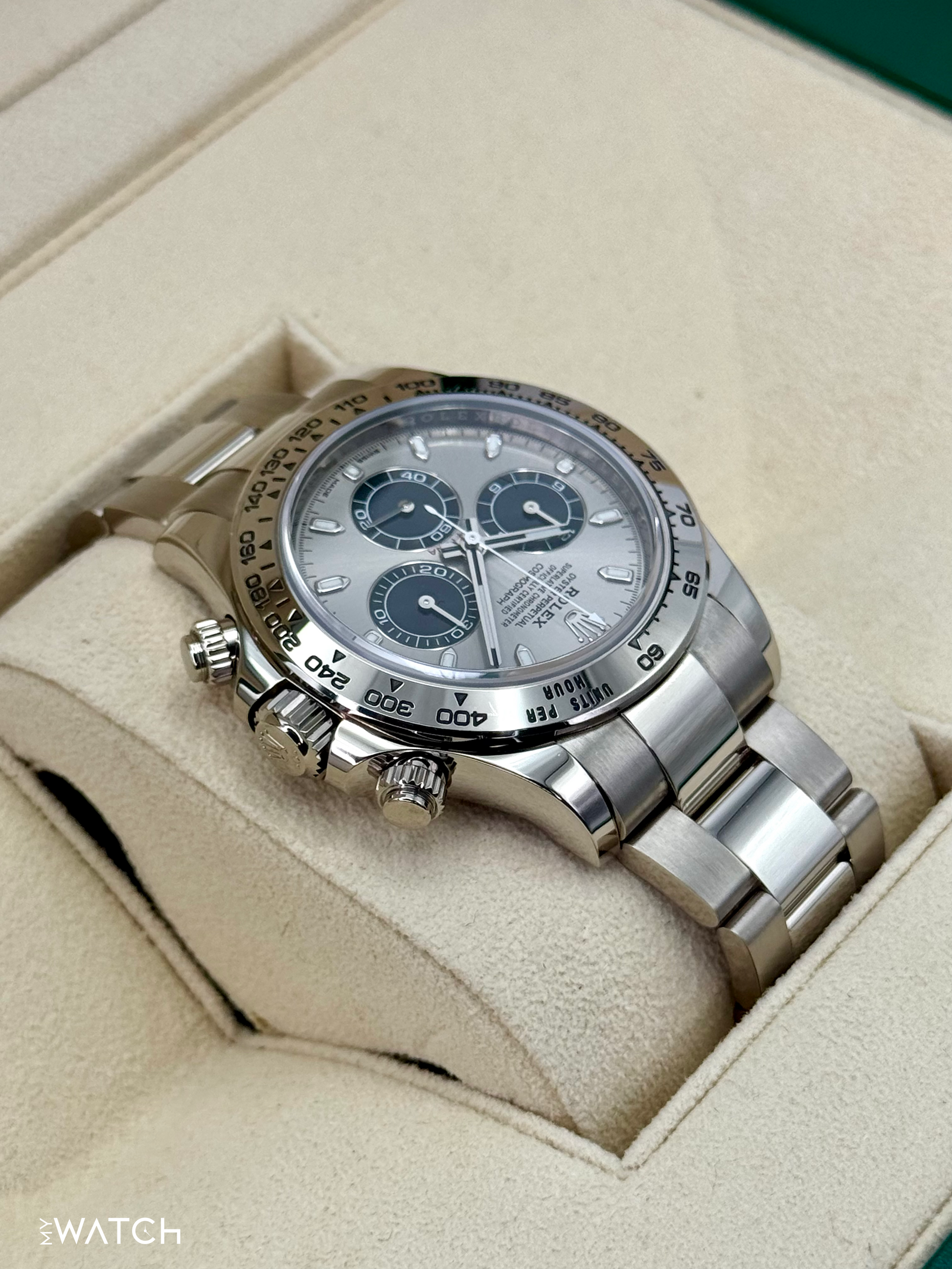 2019 Rolex Daytona 40mm 116509 White Gold Silver Ghost Dial - MyWatchLLC