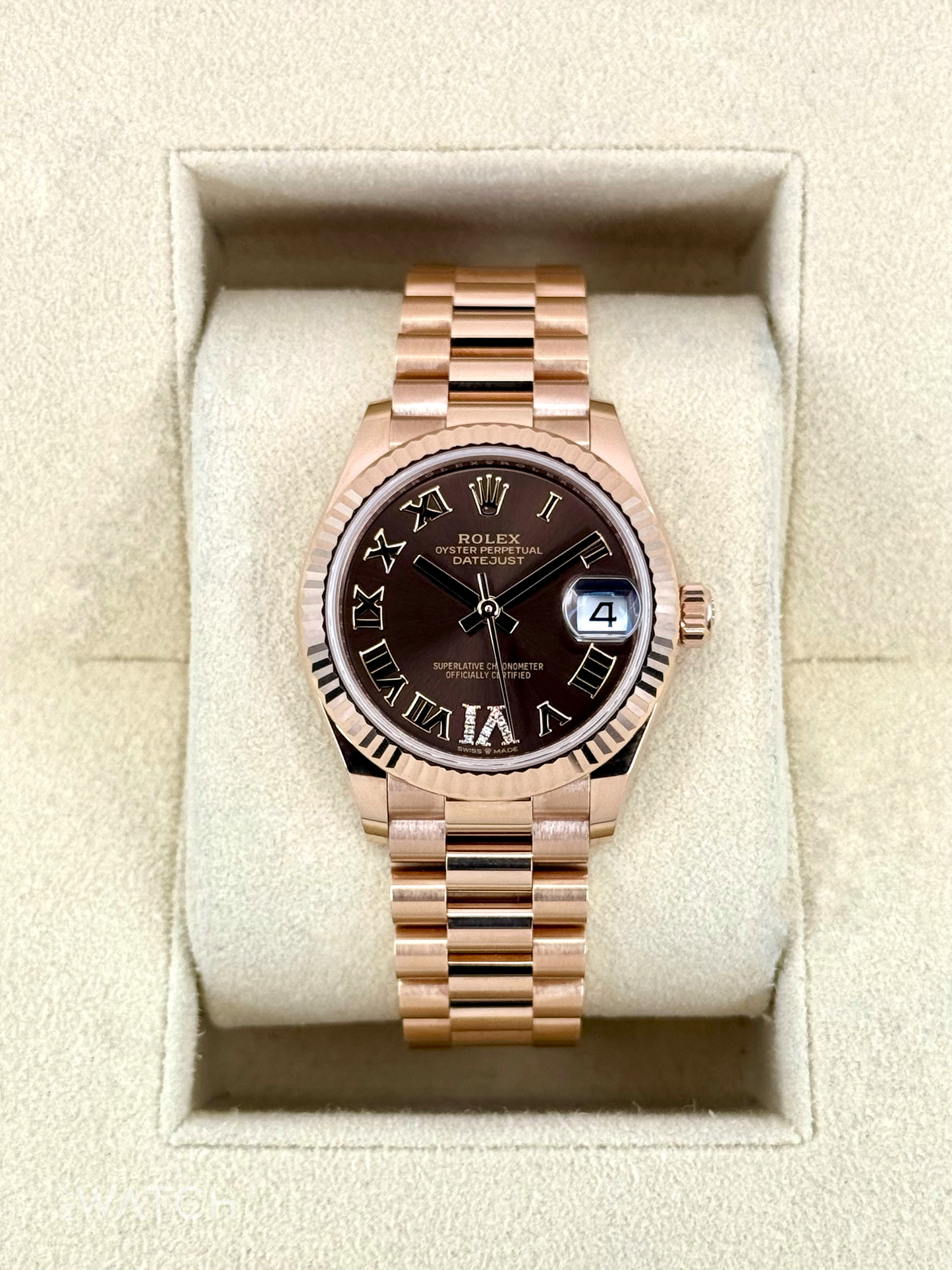 2022 Rolex Datejust 31mm 278275 Rose Gold Chocolate Dial