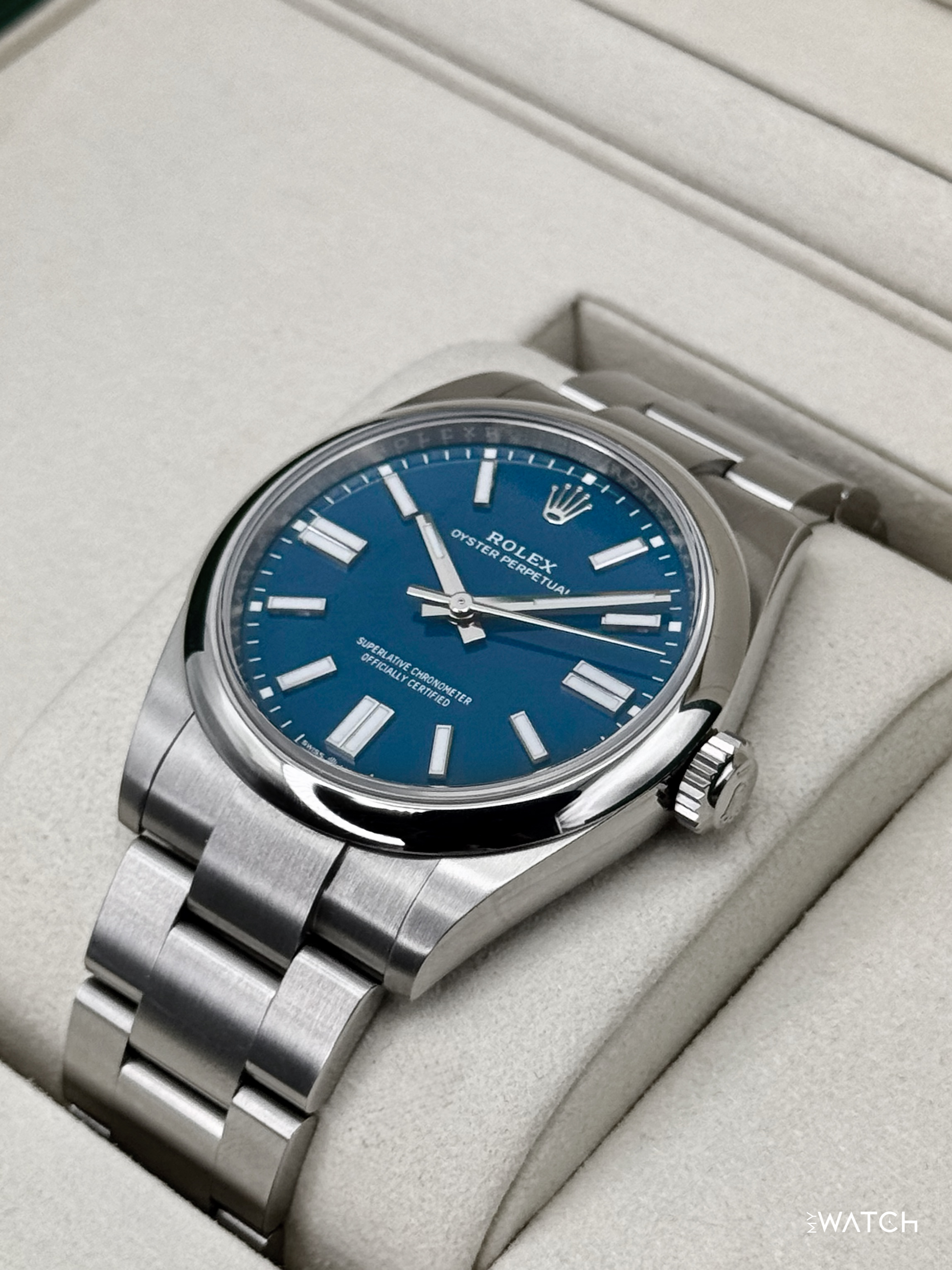 2025 Rolex Oyster Perpetual 41mm 134300 Med Blue Dial - MyWatchLLC