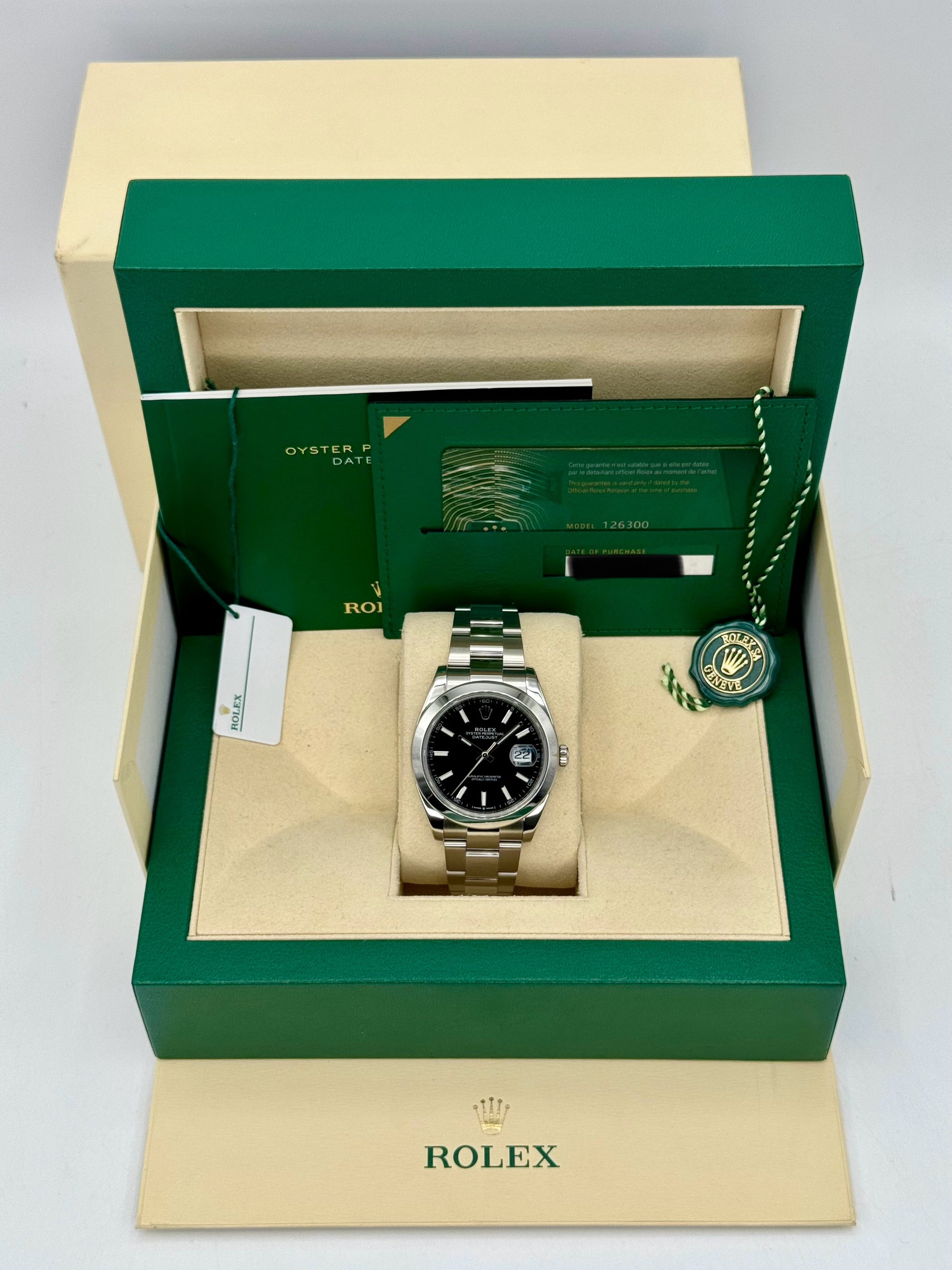 2020 Rolex Datejust 41mm 126300 Stainless Steel Oyster Black Dial - MyWatchLLC