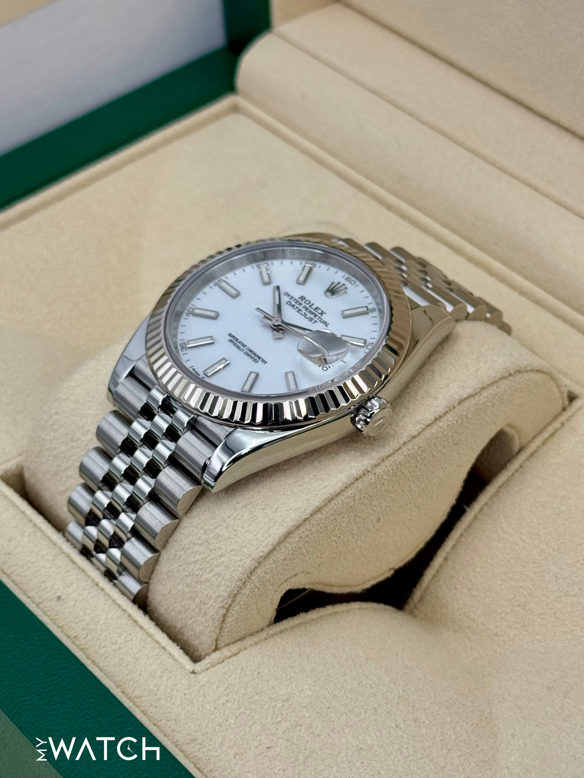 2022 Rolex Datejust 41mm 126334 Stainless Steel Jubilee White Dial - MyWatchLLC