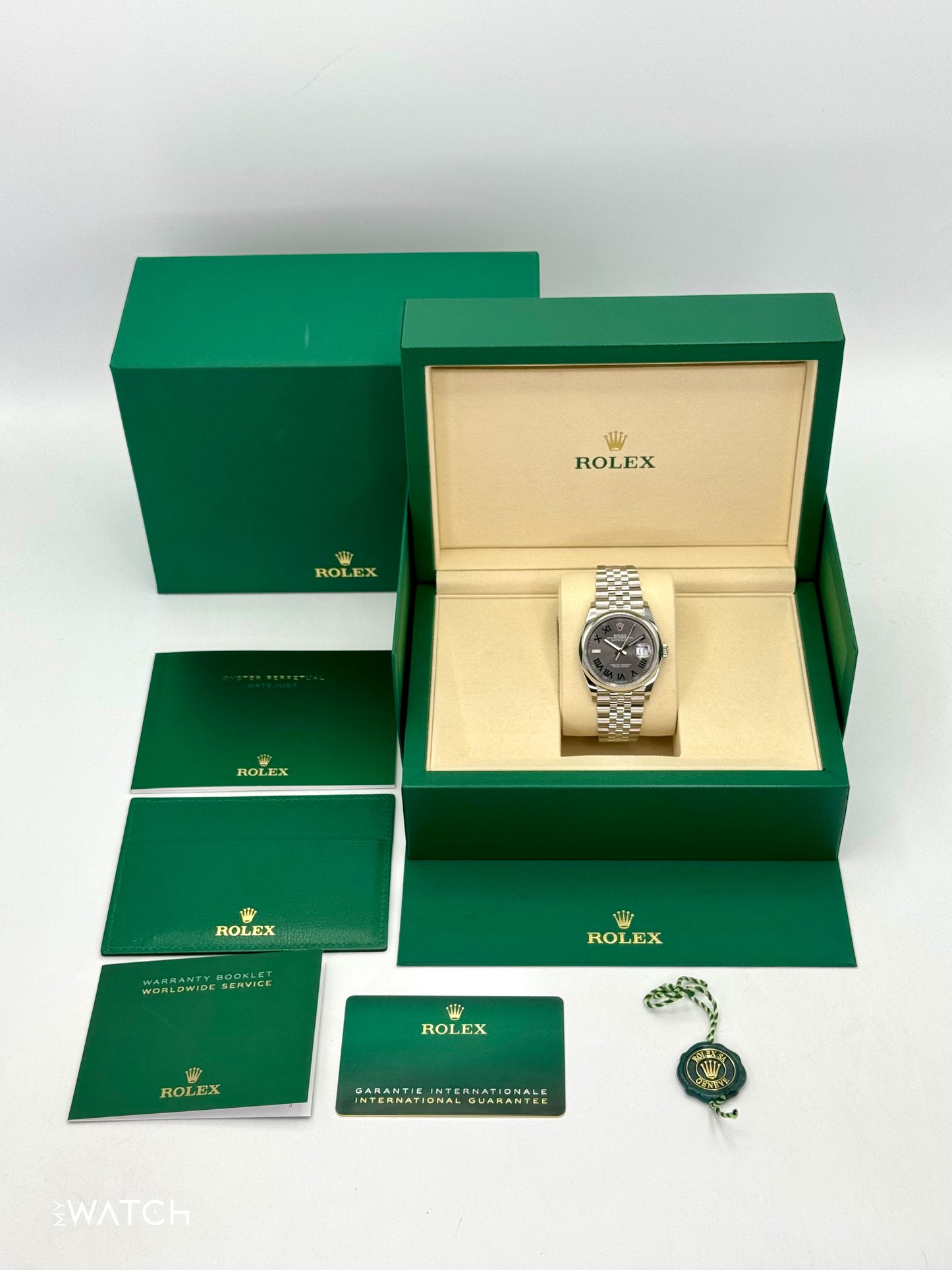 NEW 2025 Rolex Datejust 36mm 126200 Jubilee Wimbledon Dial - MyWatchLLC