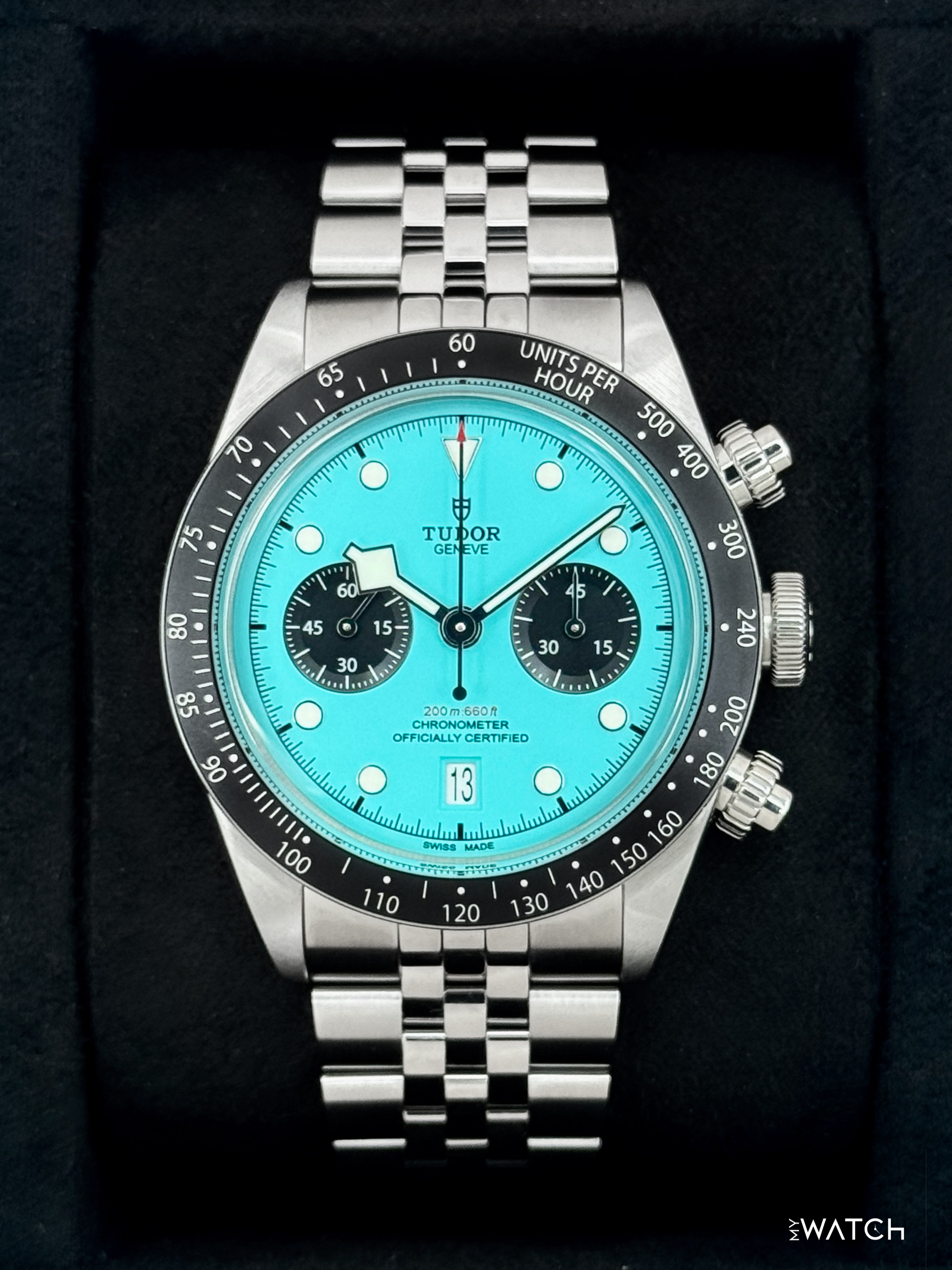 NEW 2026 Tudor Black Bay Chrono 41mm 79360N Flamingo Blue Dial - MyWatchLLC