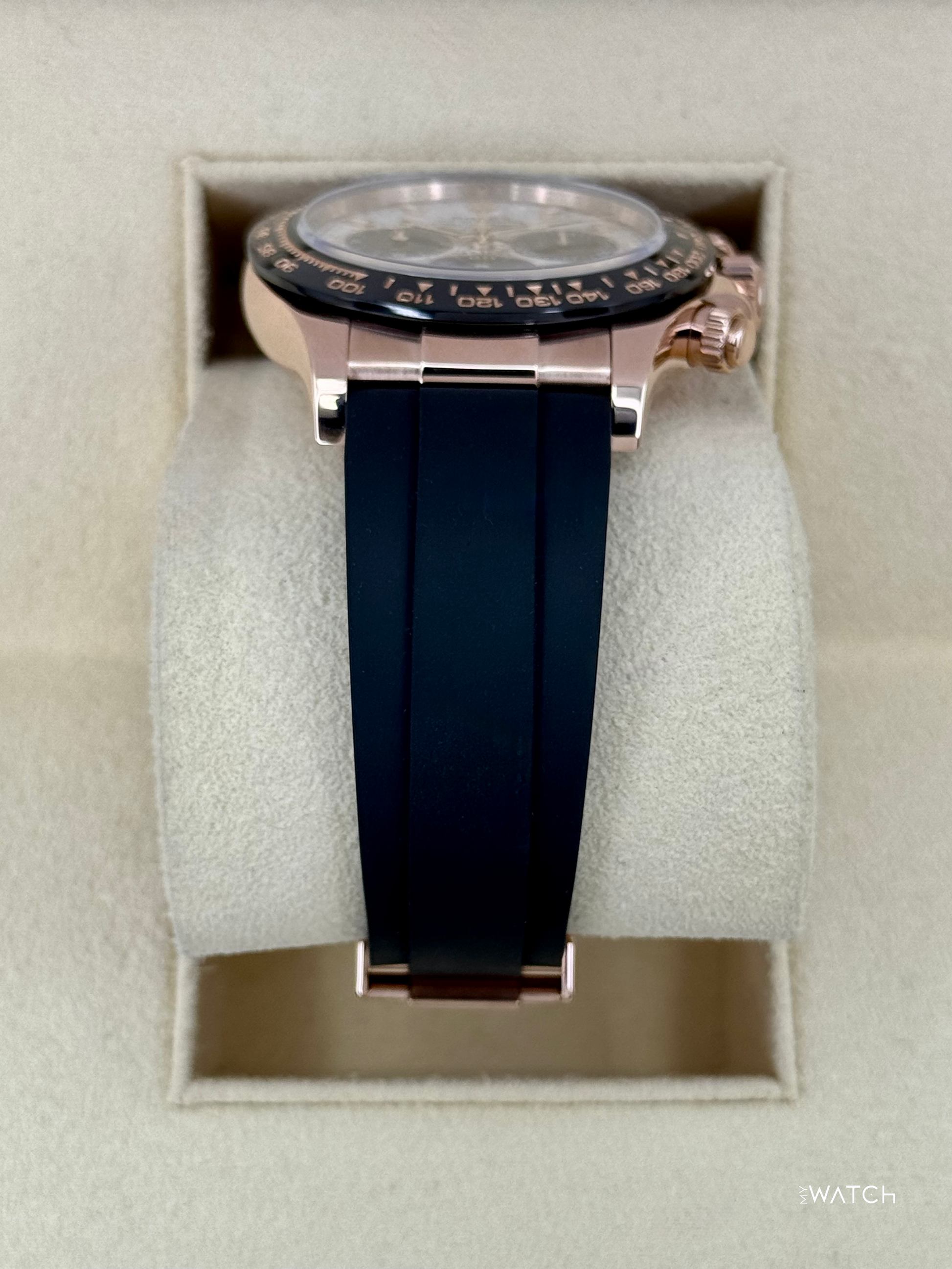 2022 Rolex Daytona 40mm 116515LN Rose Gold Oysterflex Meteorite Dial - MyWatchLLC