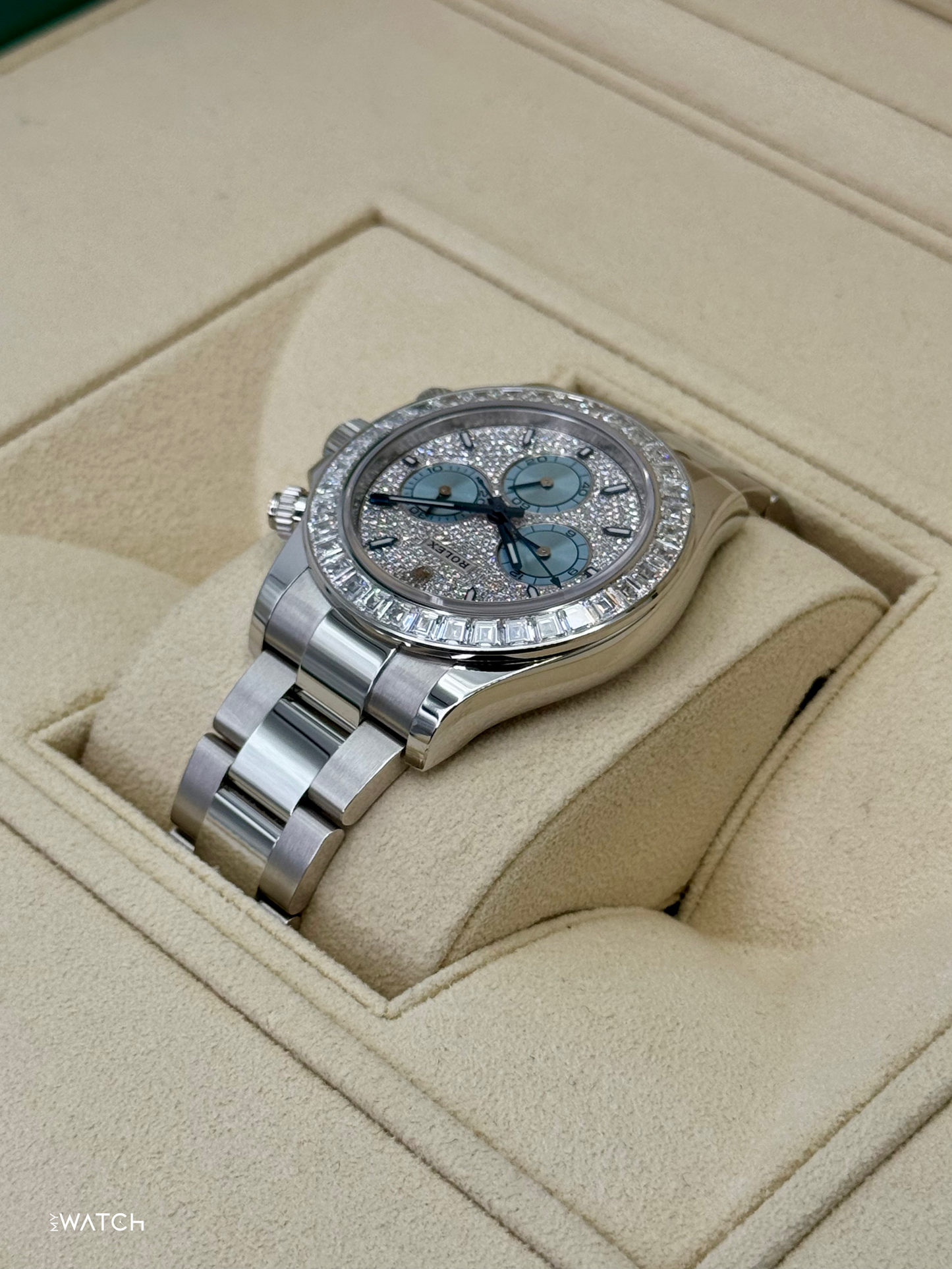 2024 Rolex Daytona 40mm 126576TBR Platinum Diamond Bezel Diamond Paved Dial