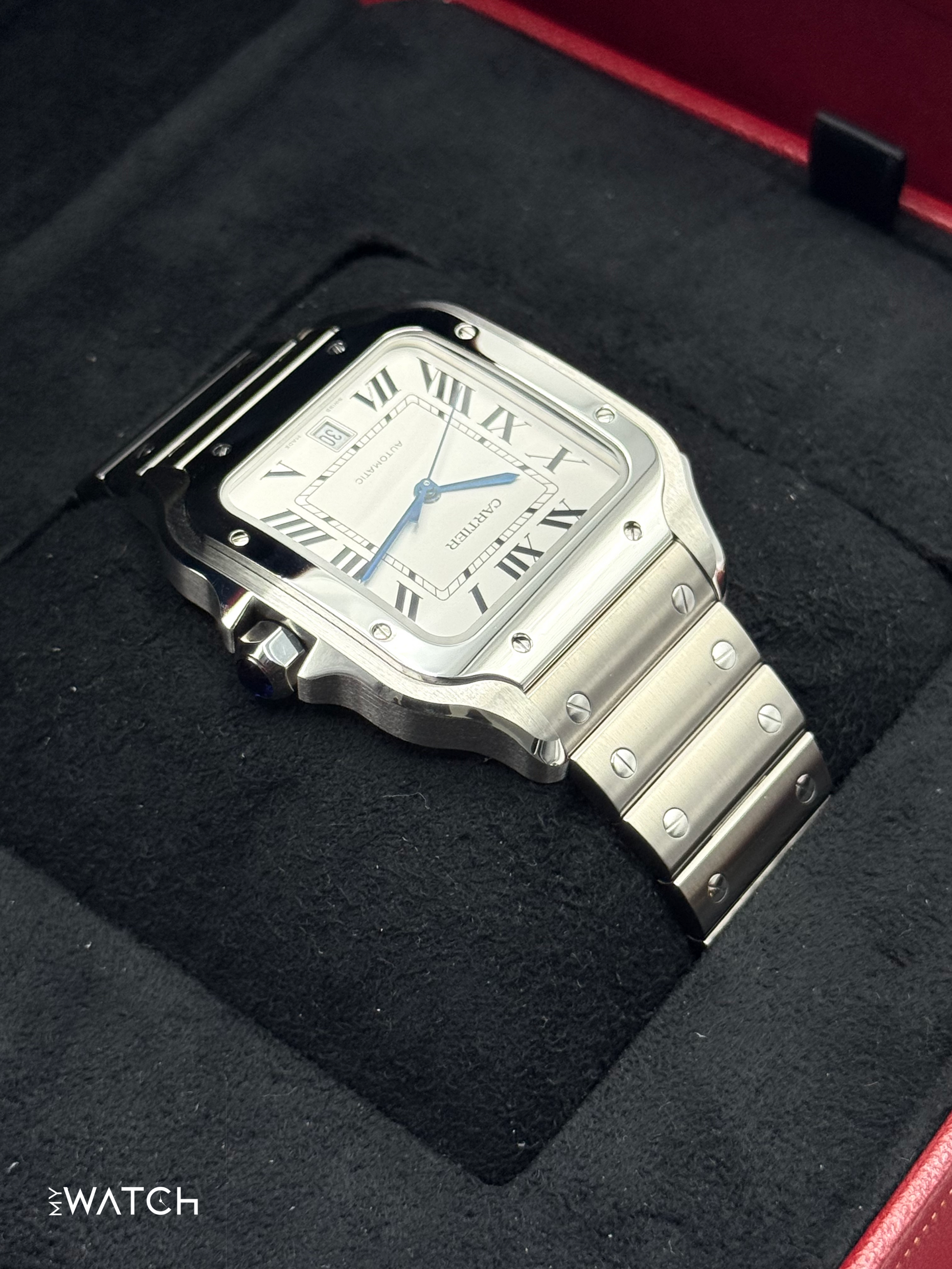 2023 Santos De Cartier 39.8mm WSSA0018 Stainless Steel White Dial - MyWatchLLC