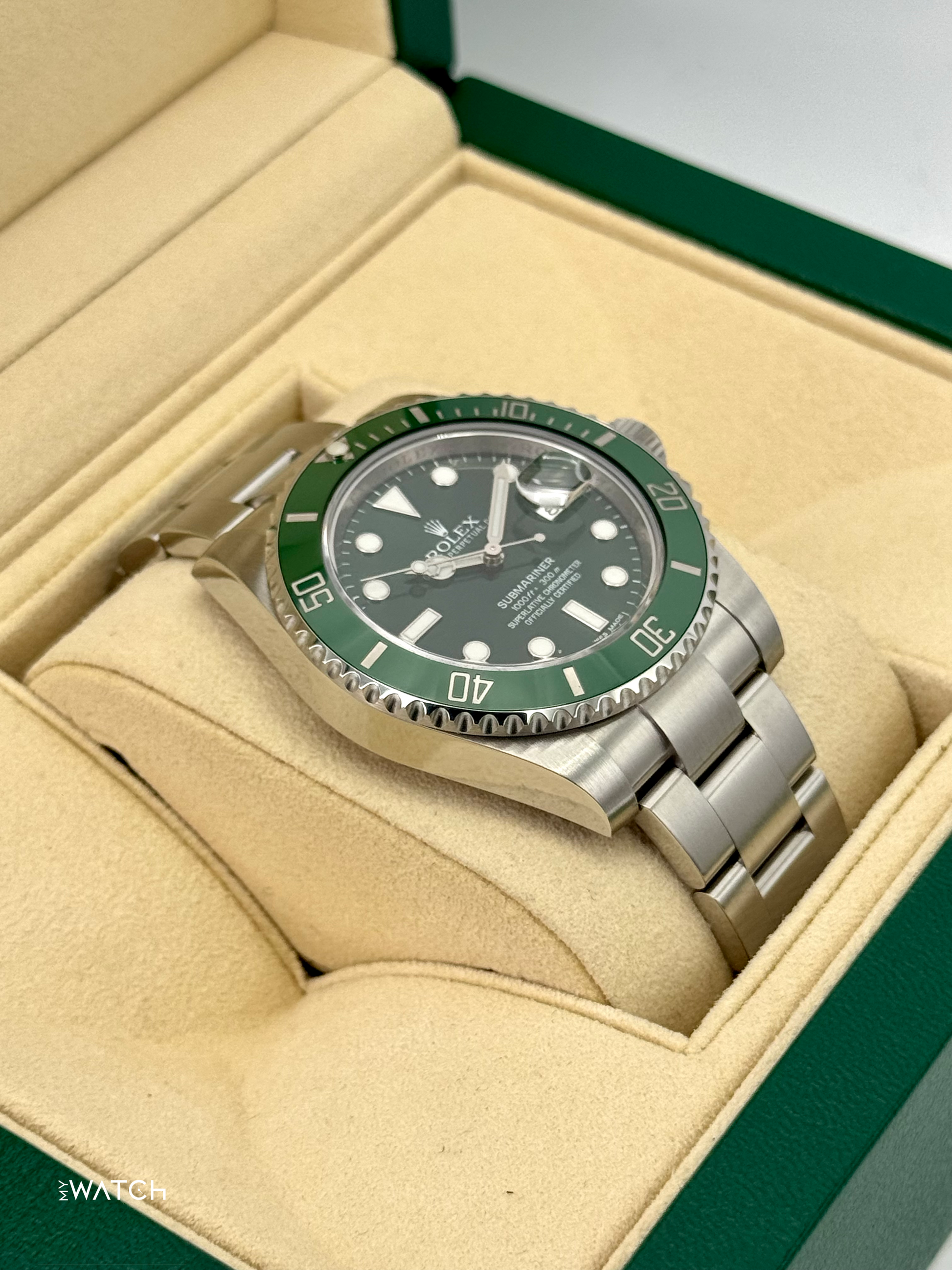 2015 Rolex Submariner “Hulk” 40mm 116610LV Green Dial - MyWatchLLC