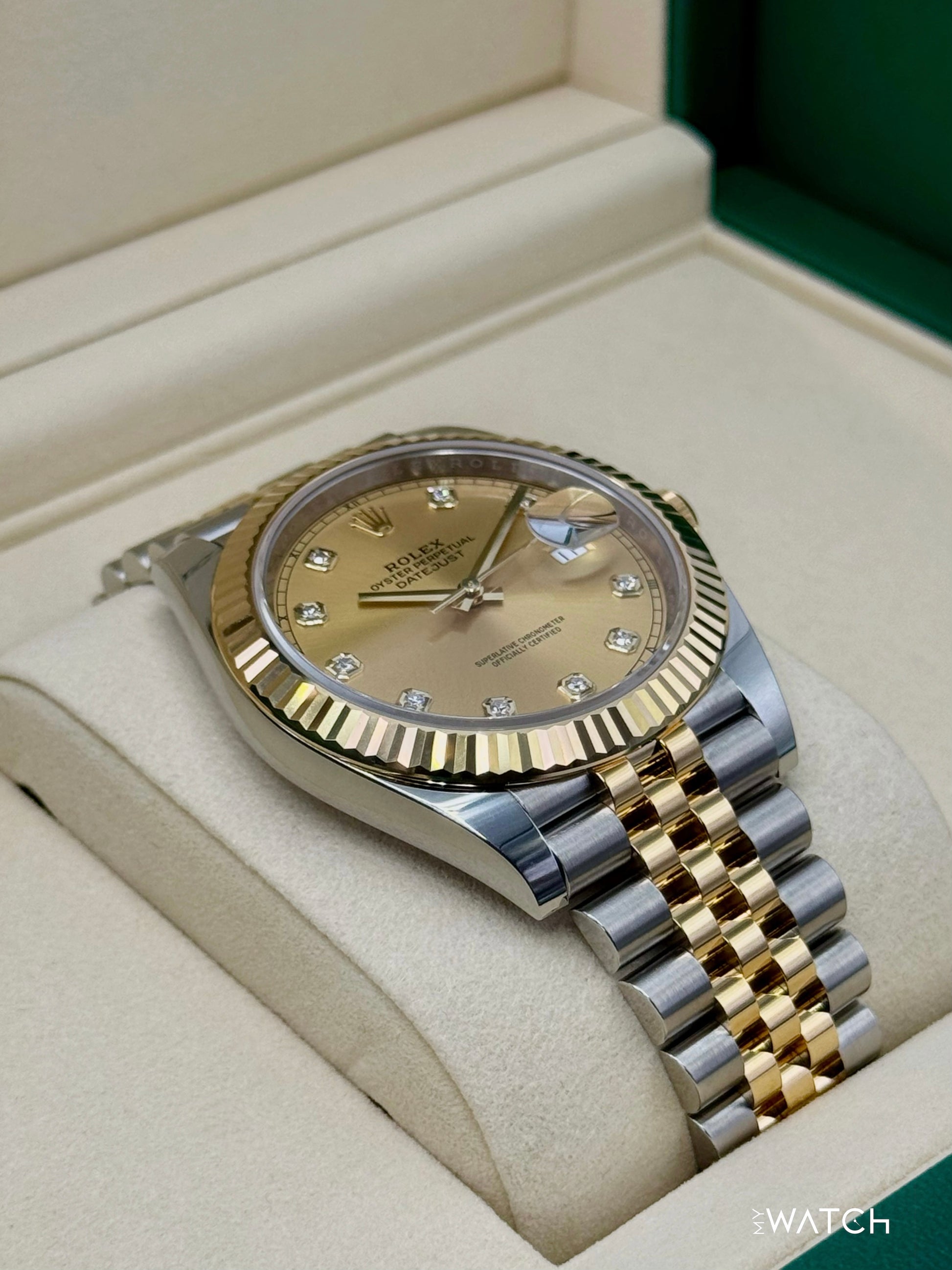 NEW 2025 Rolex Datejust 41mm 126333 Jubilee Champagne Diamond Dial - MyWatchLLC