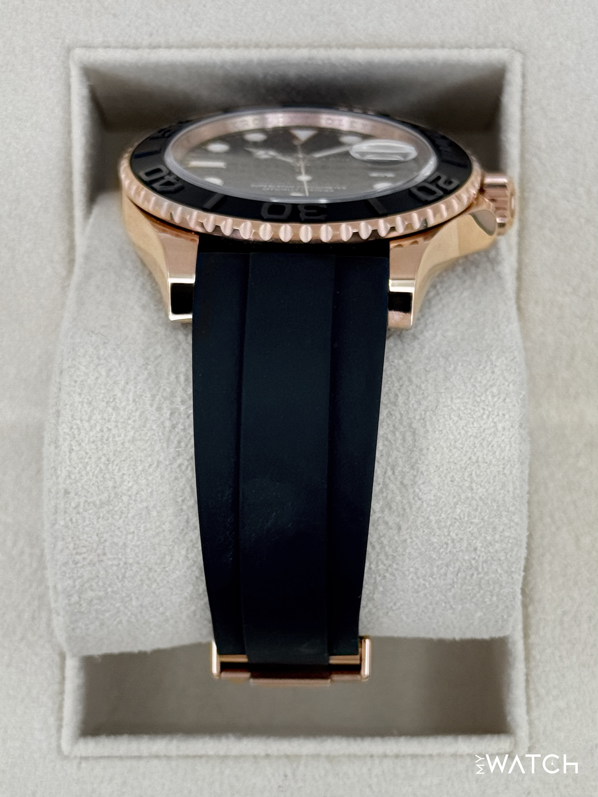 NEW 2024 Rolex Yacht-Master 40mm 126655 Rose Gold Oysterflex Black Dial - MyWatchLLC