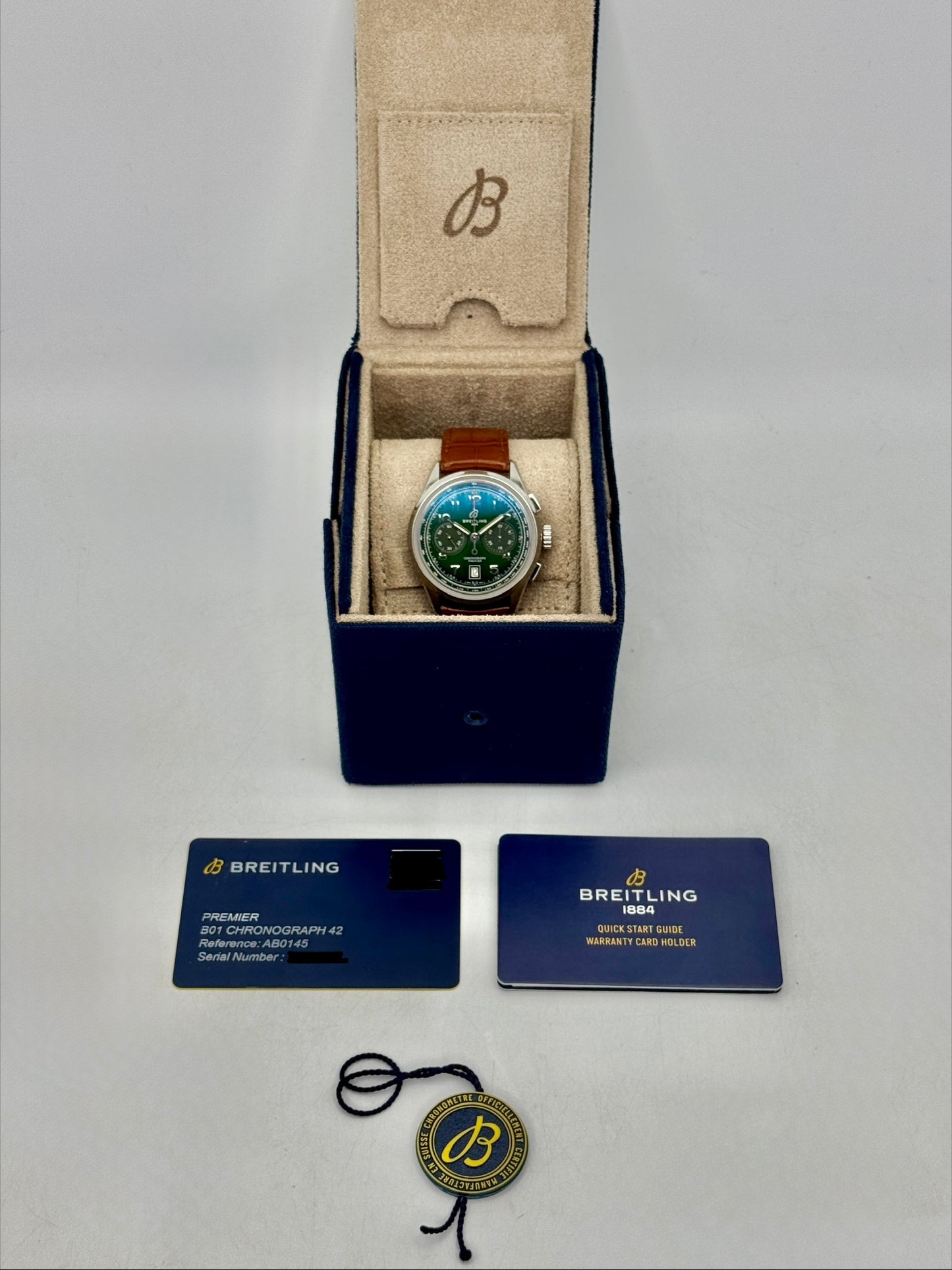 2025 Breitling Premier B01 Chronograph 42mm AB0145 Stainless Steel Green Dial