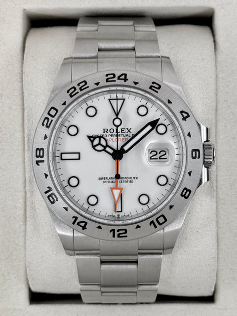 2025 Rolex Explorer II 42mm 226570 Stainless Steel Polar White Dial