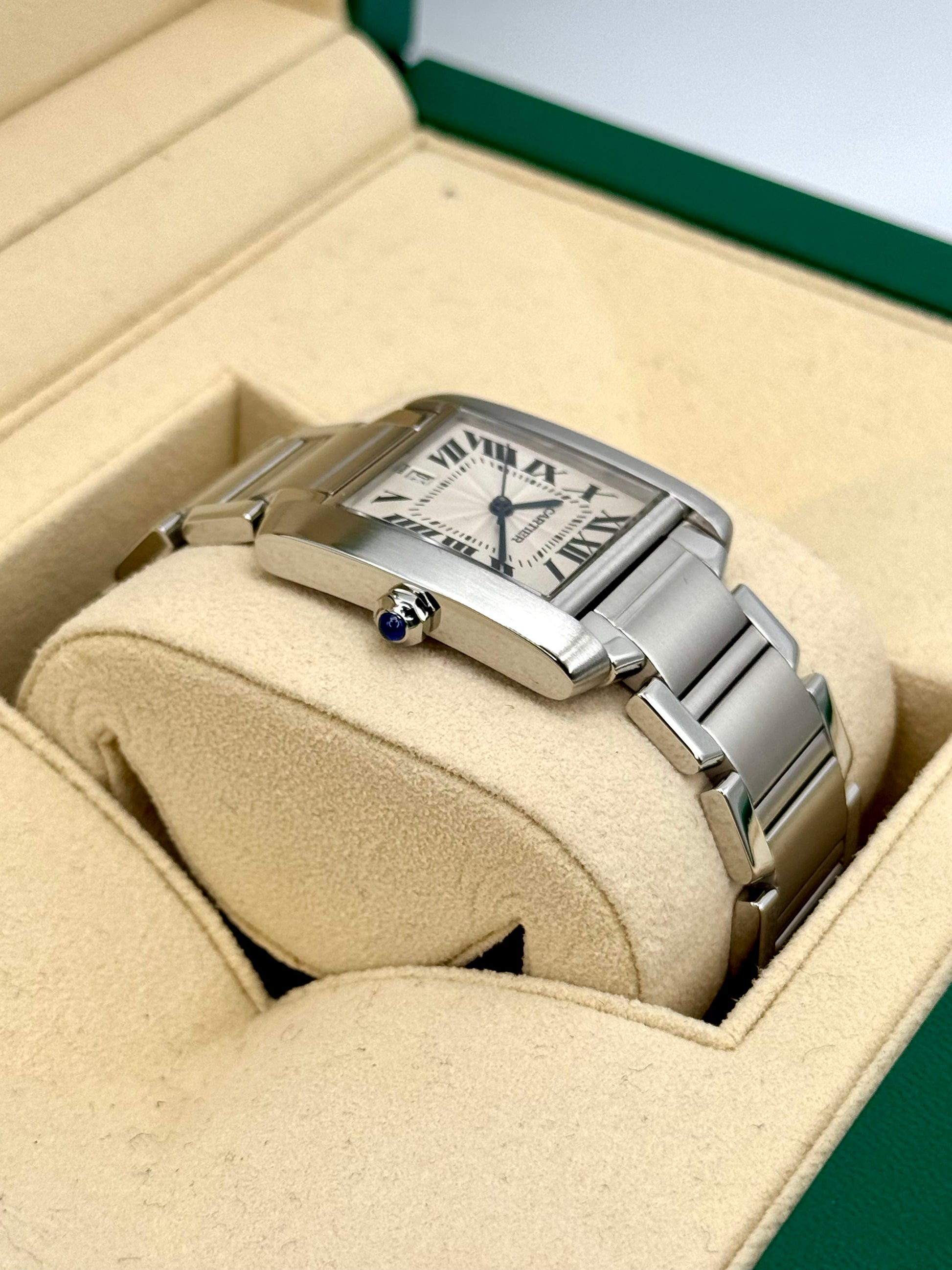 1999 Cartier Tank Francaise 28mm Stainless Steel White Dial - MyWatchLLC