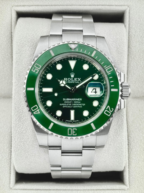 2017 Rolex Submariner Hulk 40mm 116610LV Green Dial