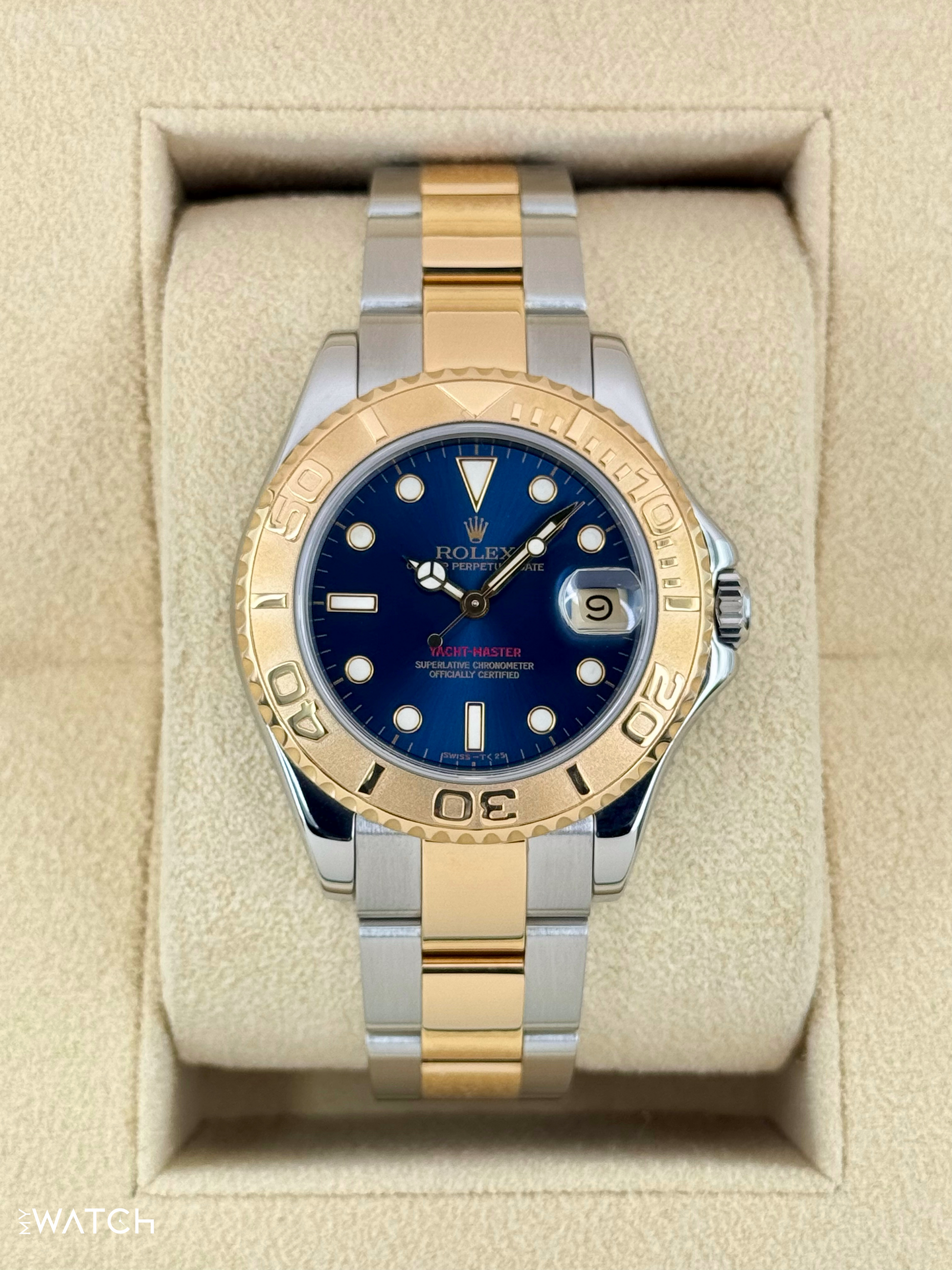 1999 Rolex Yacht-Master 35mm 68623 Two-Tone Blue Dial - MyWatchLLC