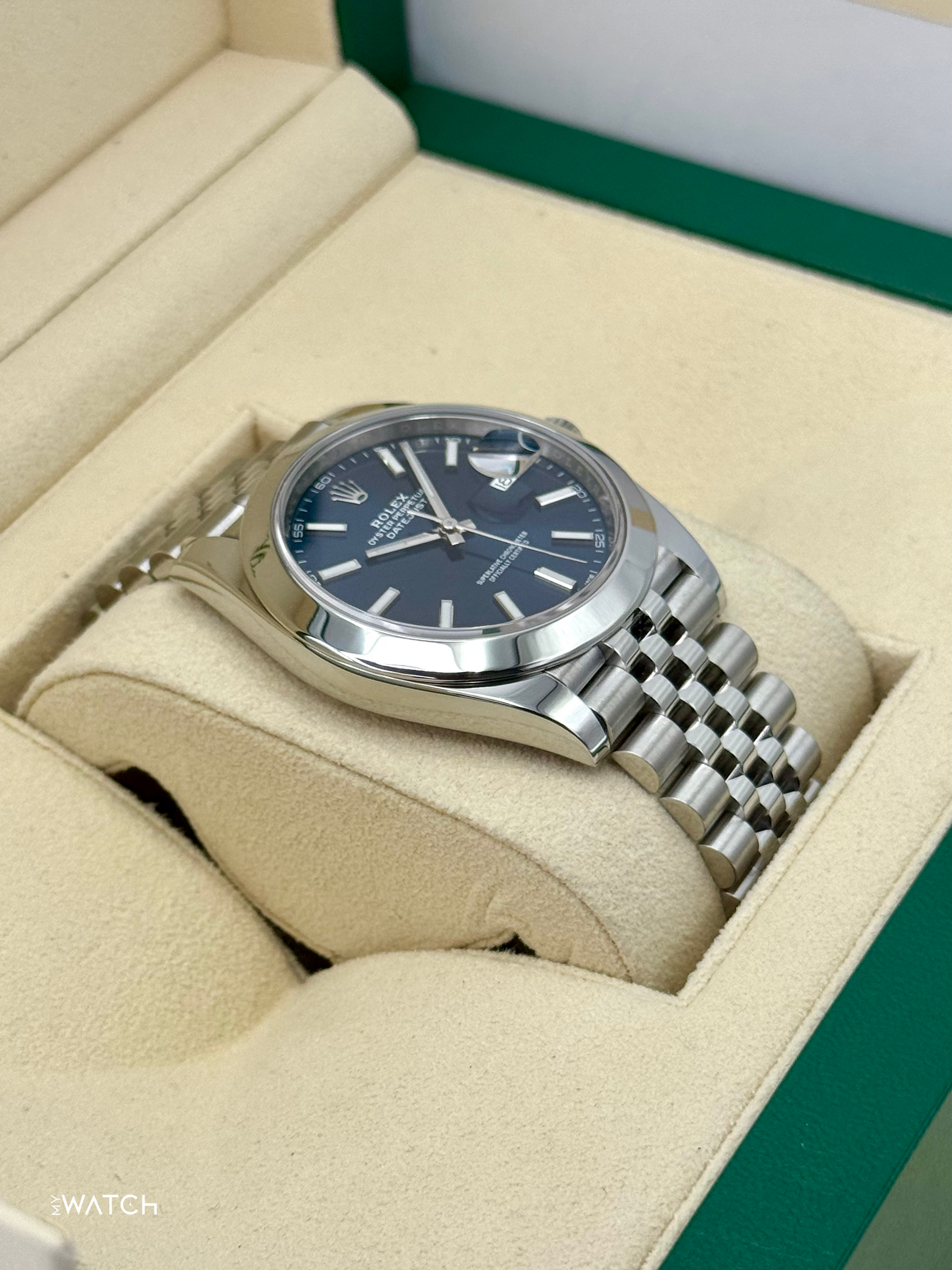 2023 Rolex Datejust 41mm 126300 Stainless Steel Jubilee Blue Dial - MyWatchLLC