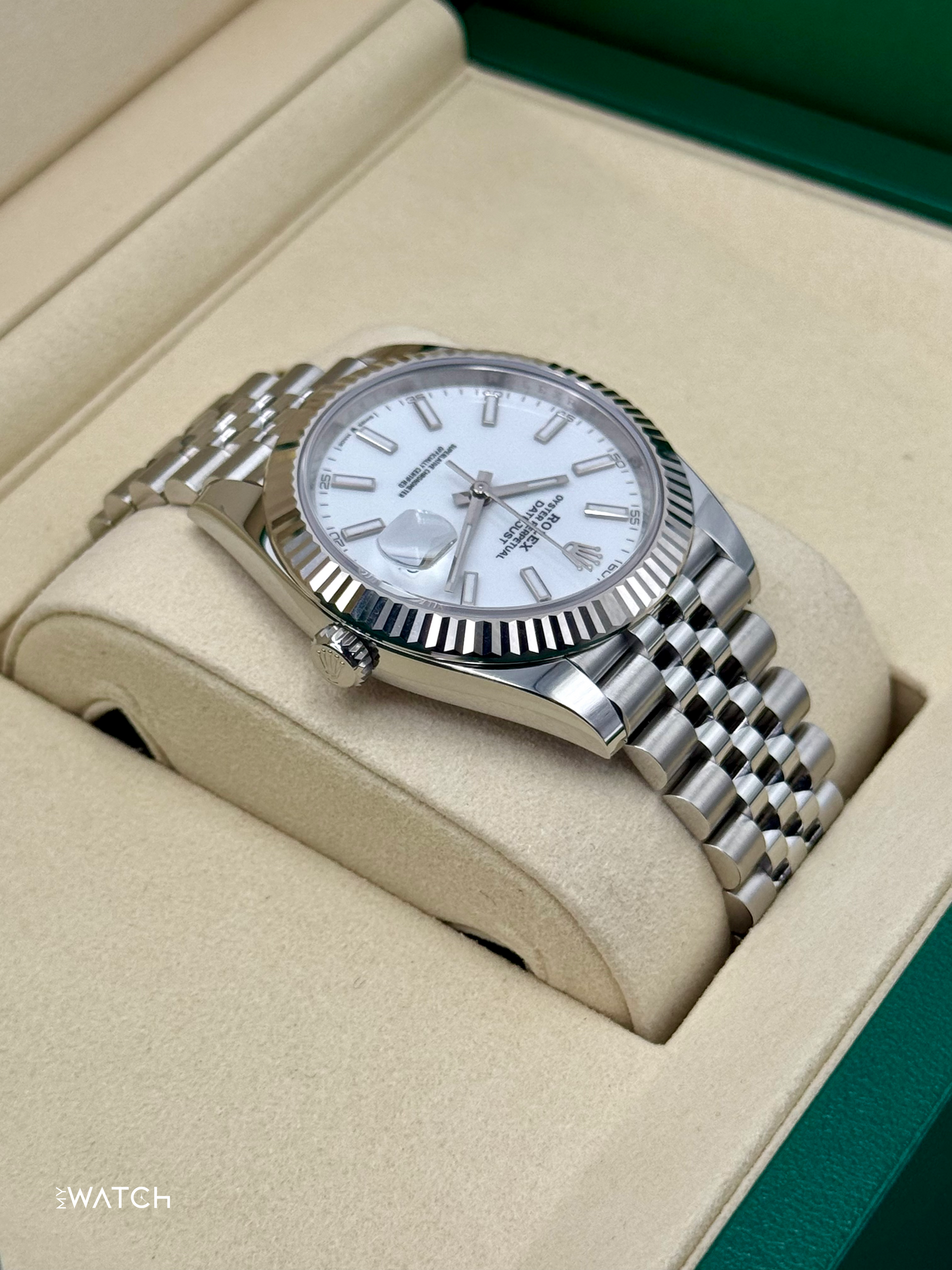 New 2025 Rolex Datejust 41mm 126334 Stainless Steel Jubilee White Dial - MyWatchLLC