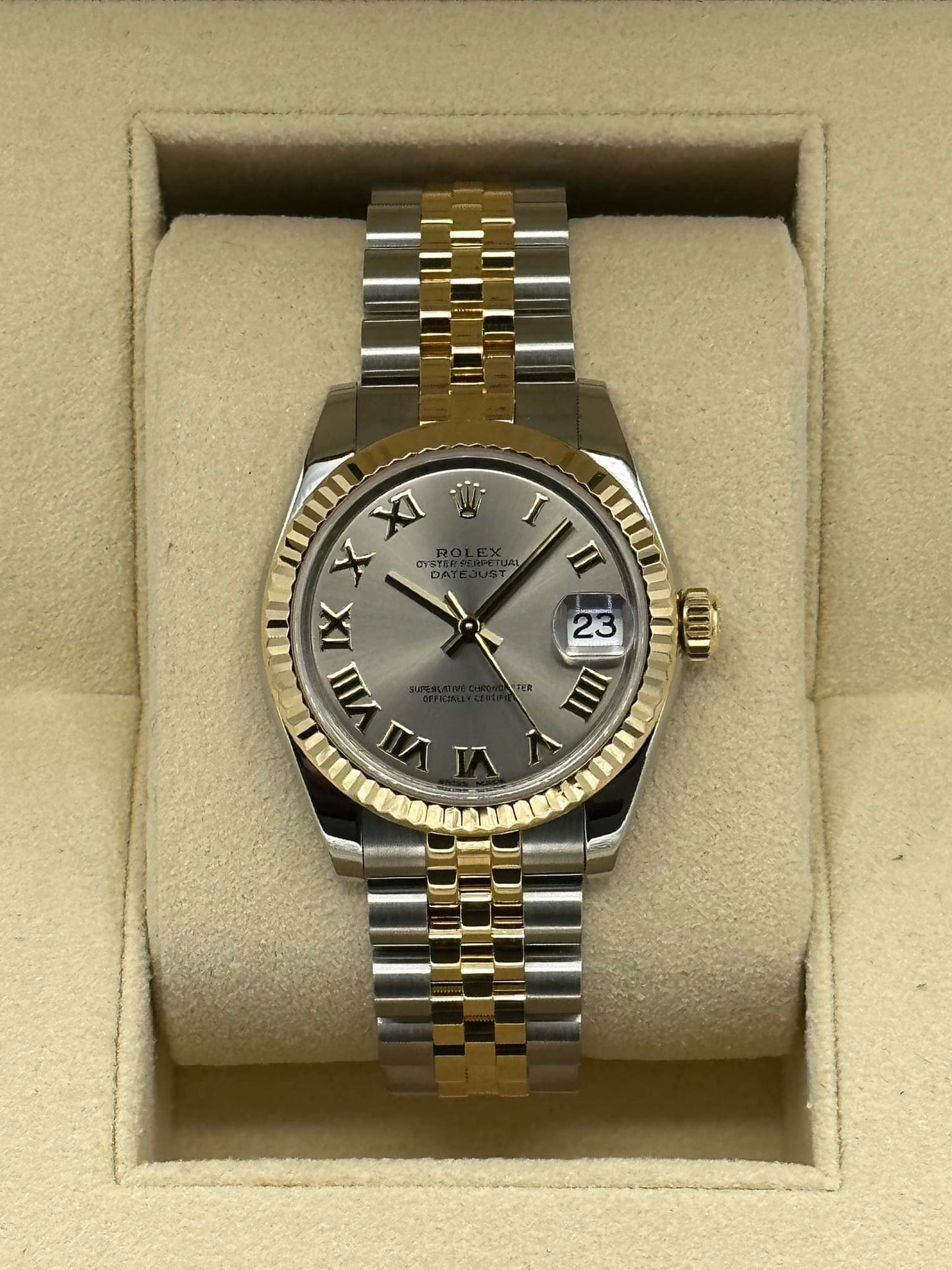 2019 Rolex Datejust 31mm 178273 Two-Tone Silver Roman Numeral Dial - MyWatchLLC
