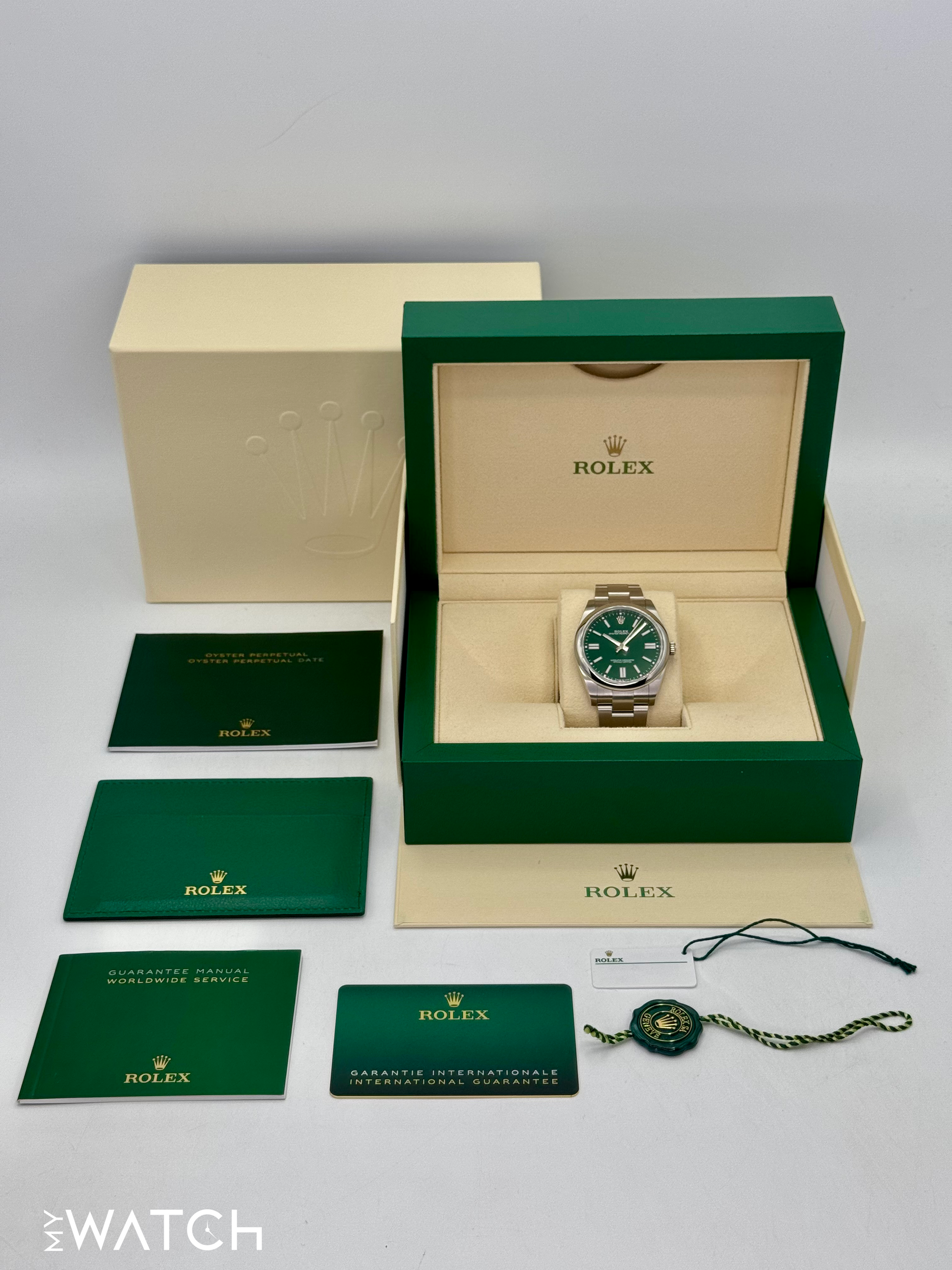 2024 Rolex Oyster Perpetual 41mm 124300 Green Dial - MyWatchLLC