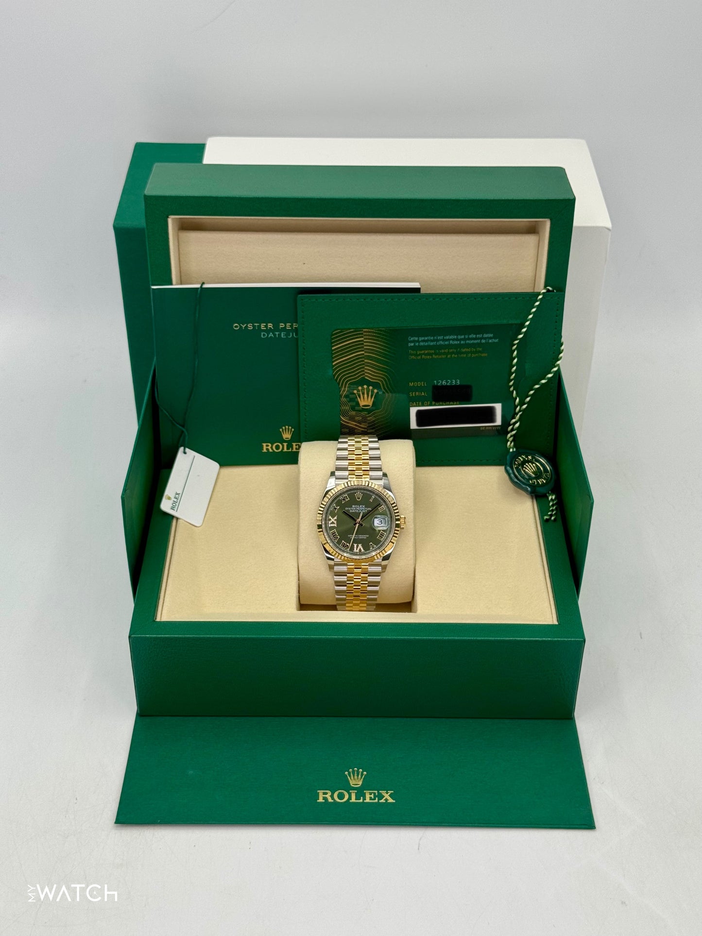 NEW 2025 Rolex Datejust 36mm 126233 Two-Tone Jubilee Green Diamond Dial