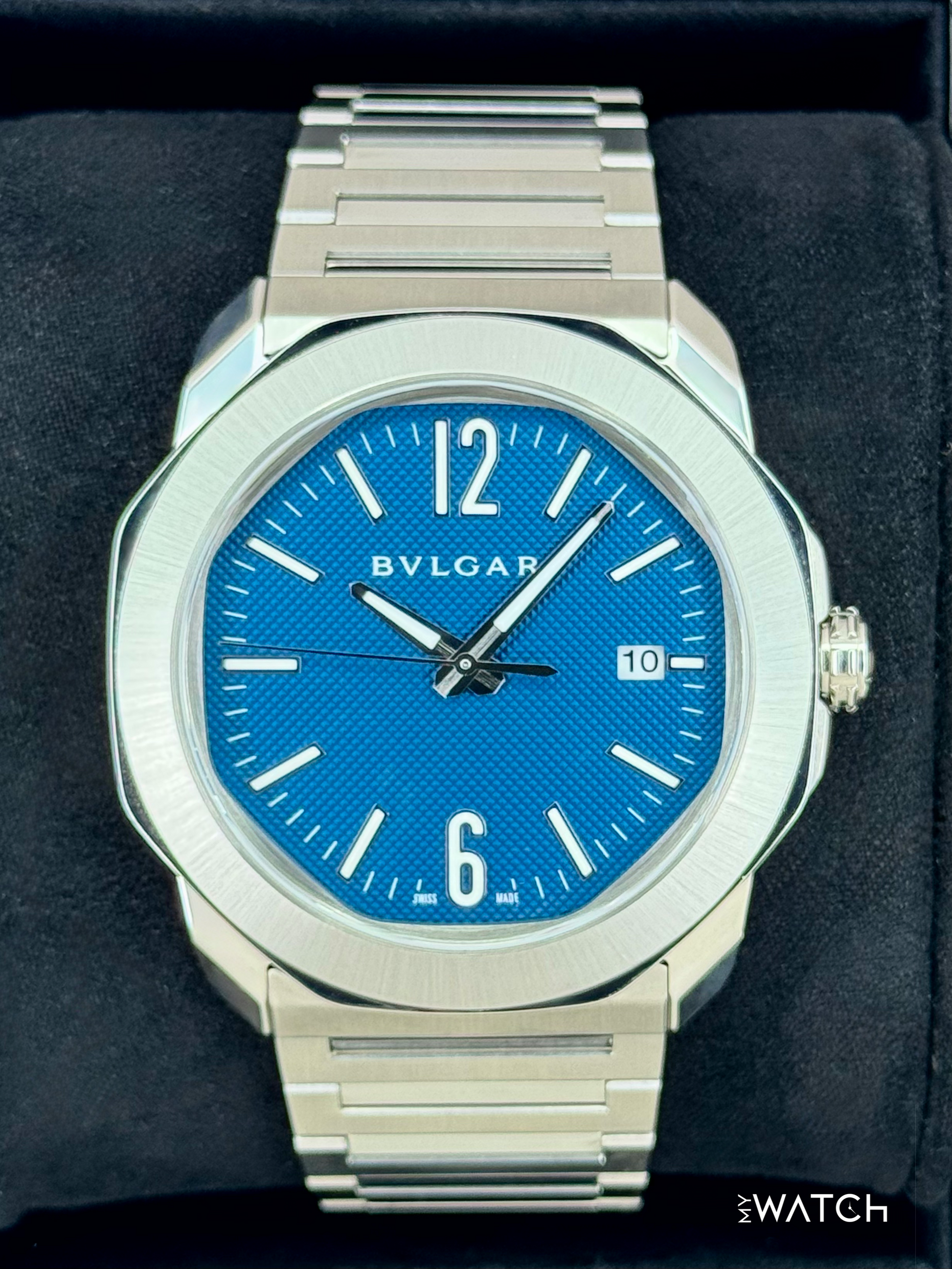 2025 Bvlgari Octo Roma 41mm 103739 Stainless Steel Blue Dial - MyWatchLLC