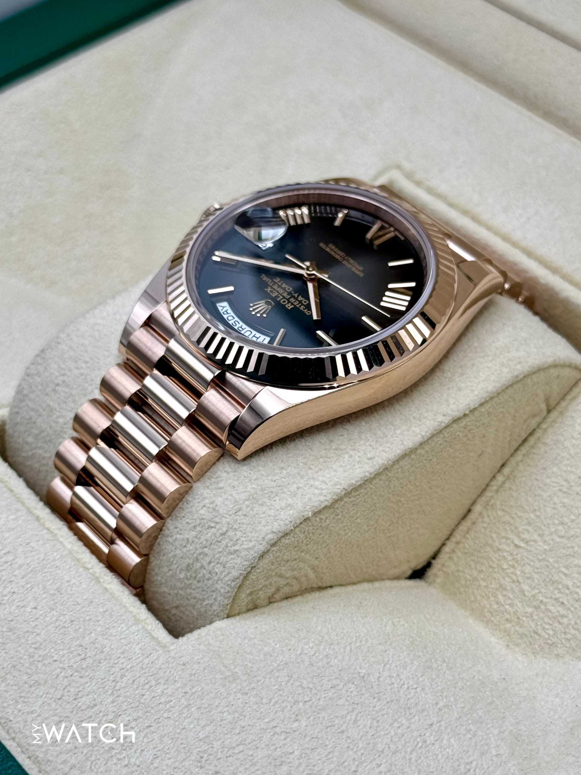 NEW 2025 Rolex Day-Date 40mm 228235 Presidential Slate Ombre Dial - MyWatchLLC