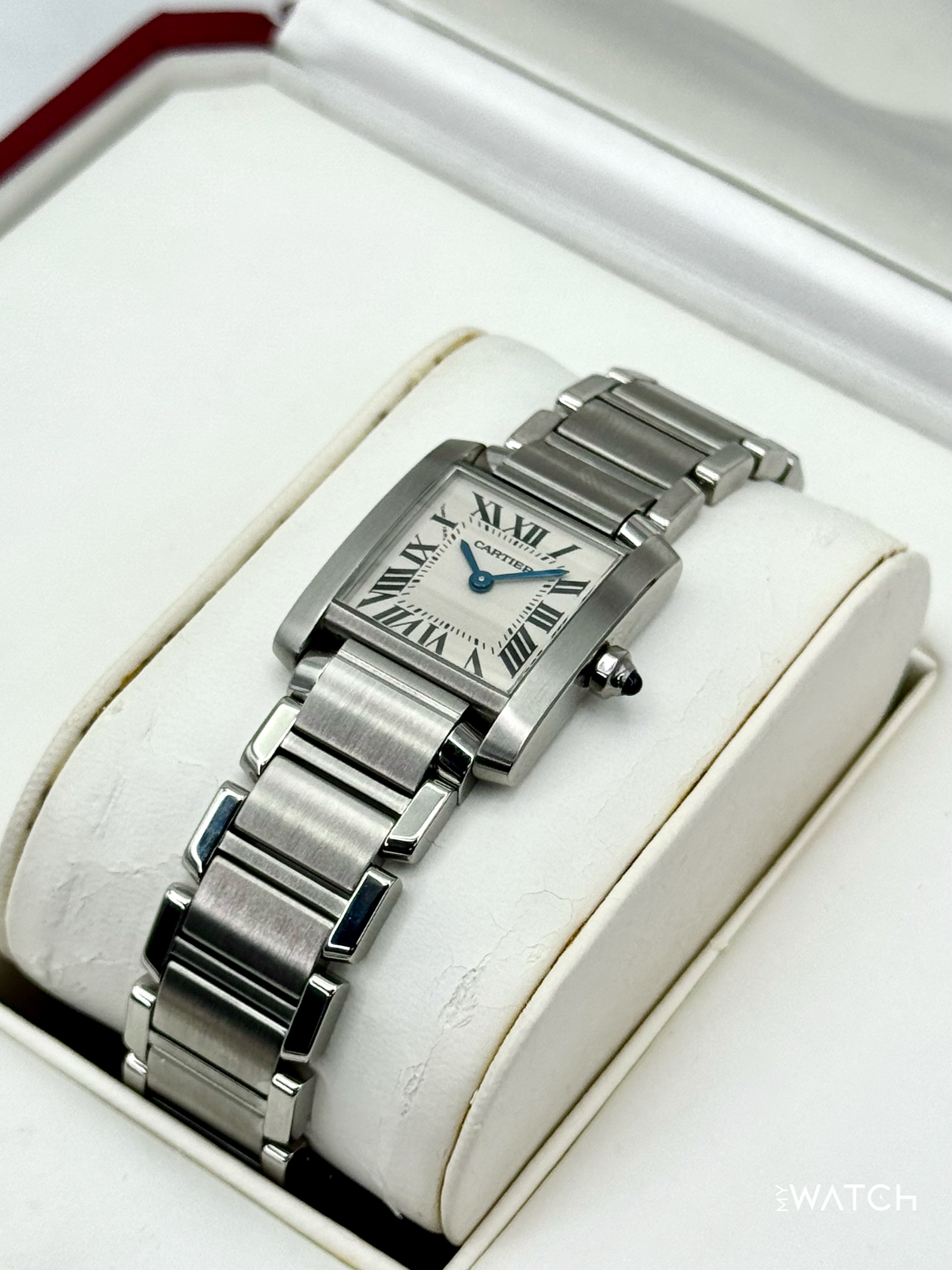 2001 Cartier Tank Francaise 20mm W51008Q3 Stainless Steel White Dial - MyWatchLLC