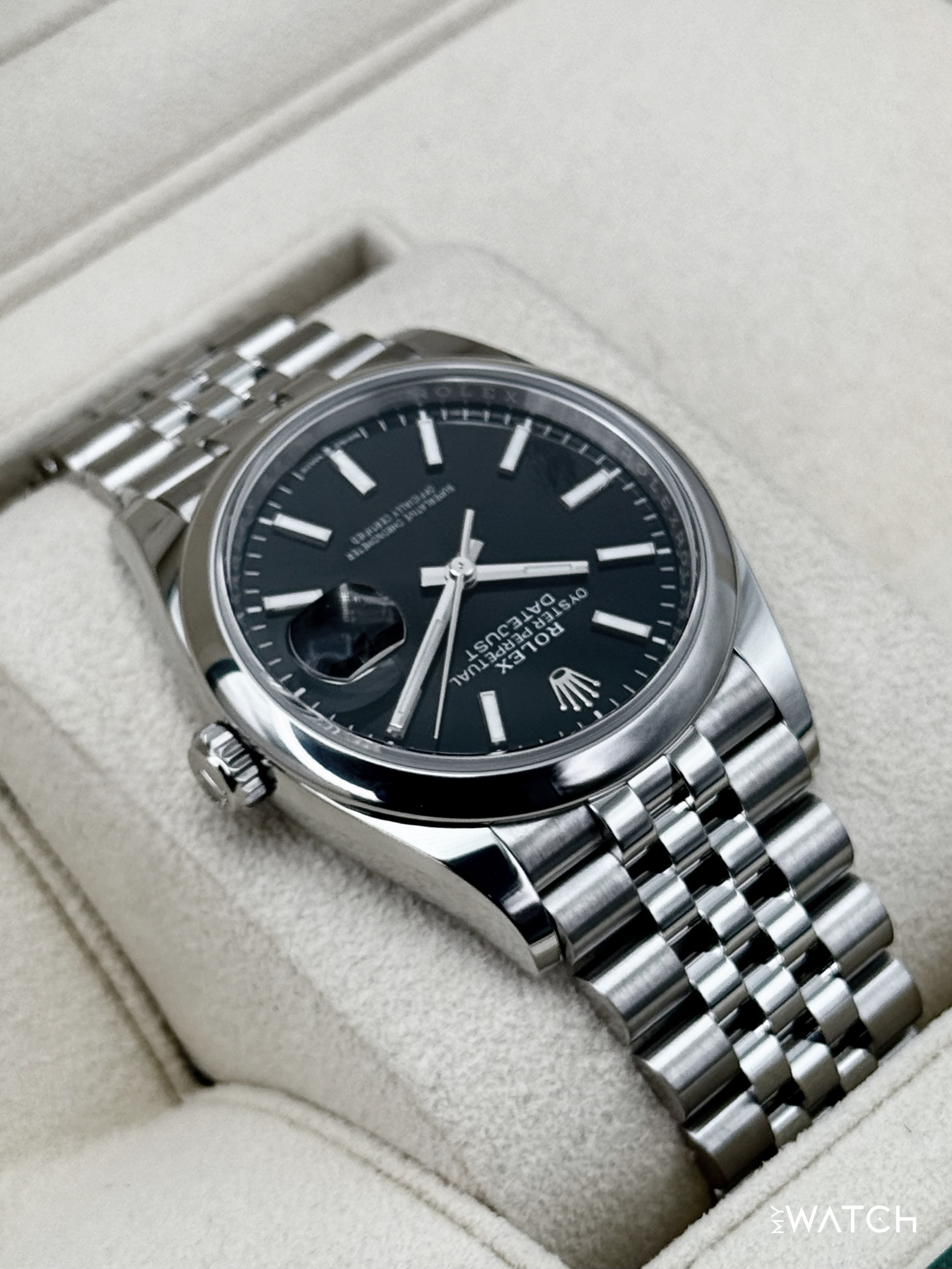 2024 Rolex Datejust 36mm 126200 Stainless Steel Jubilee Black Dial - MyWatchLLC