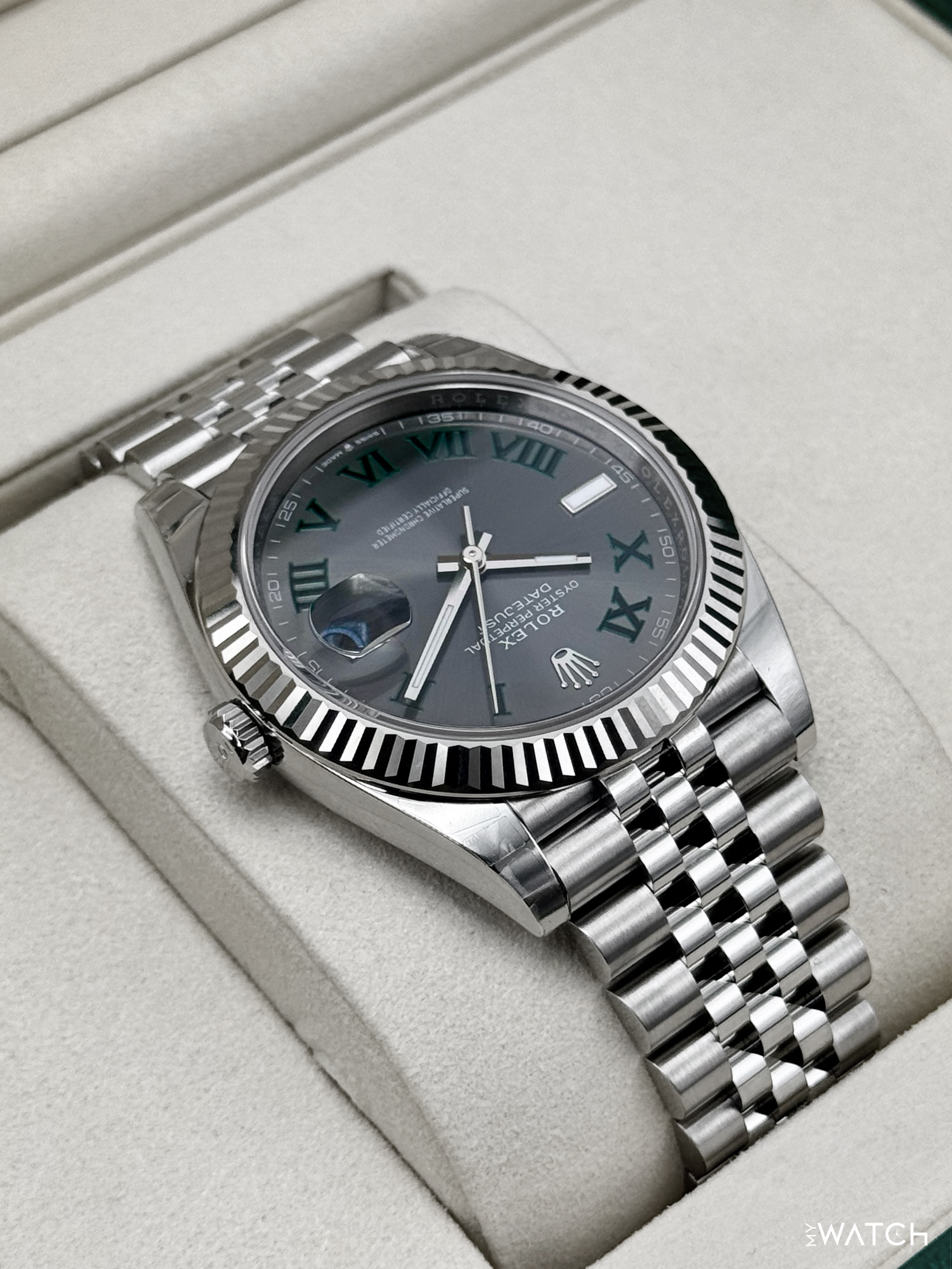 NEW 2025 Rolex Datejust 41mm 126334 Jubilee Wimbledon Dial (STICKERED) - MyWatchLLC