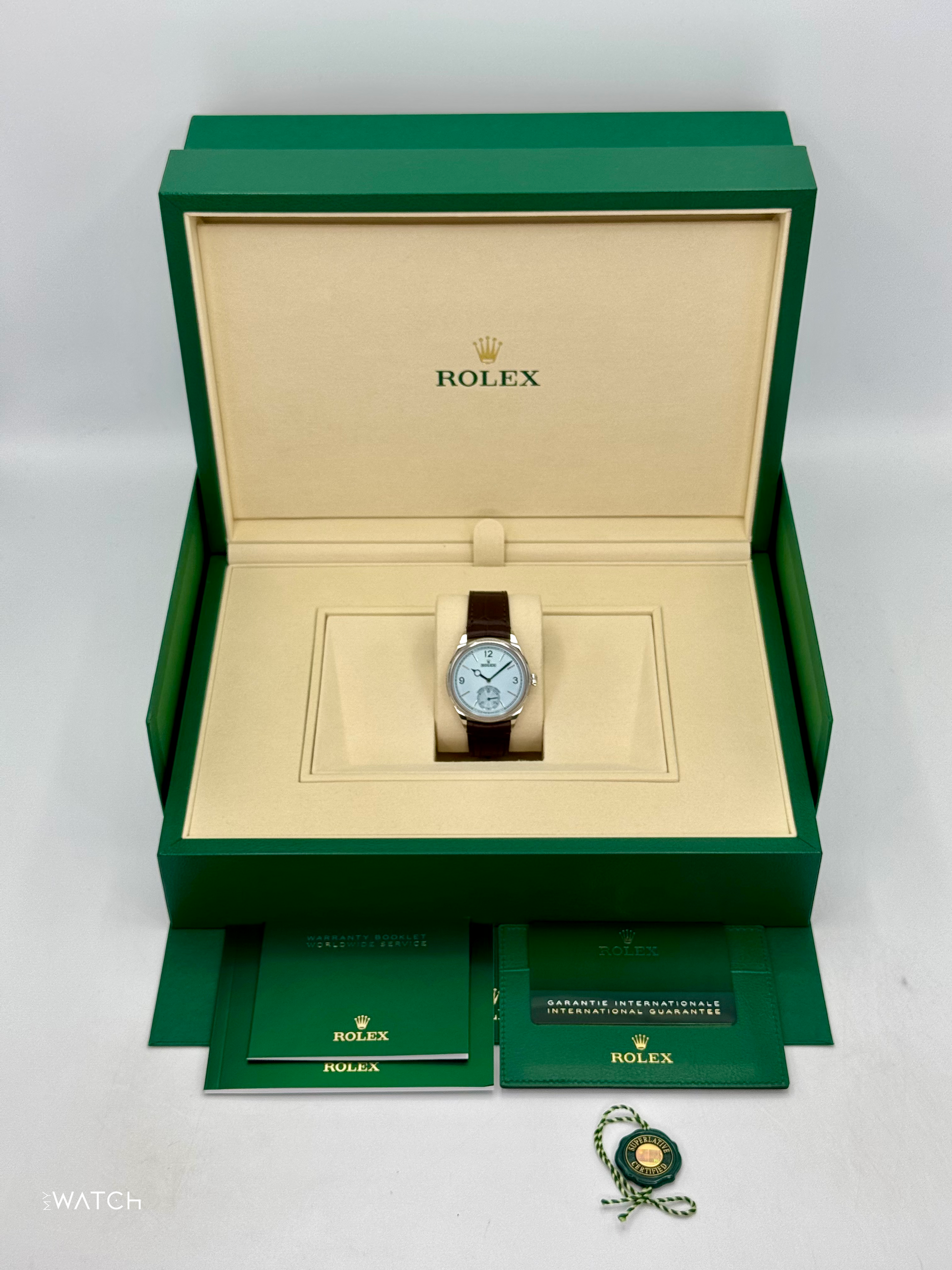 NEW 2025 Rolex 1908 39mm 52506 Platinum Ice Blue Dial - MyWatchLLC