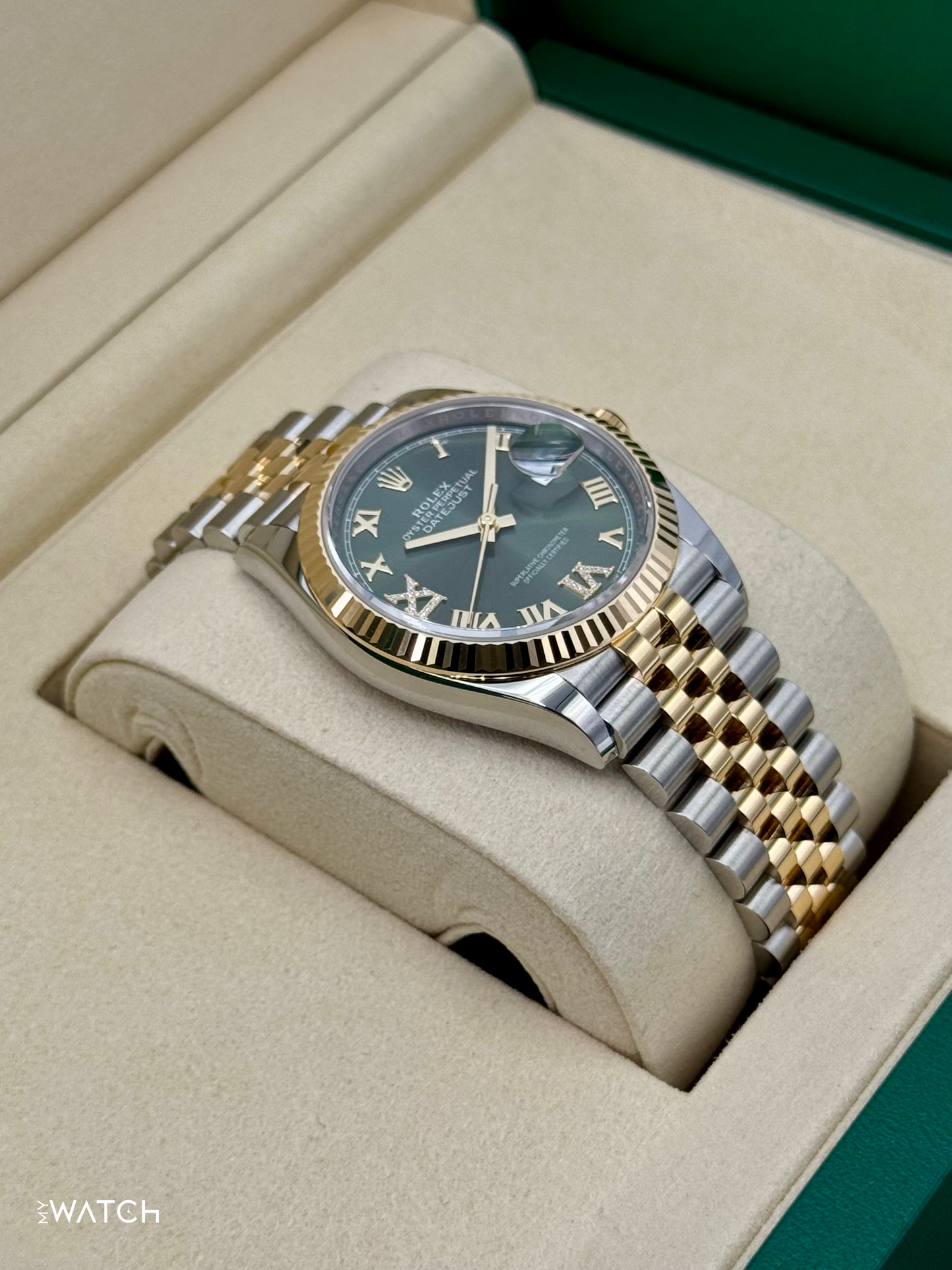 NEW 2025 Rolex Datejust 36mm 126233 Two-Tone Jubilee Green Diamond Dial