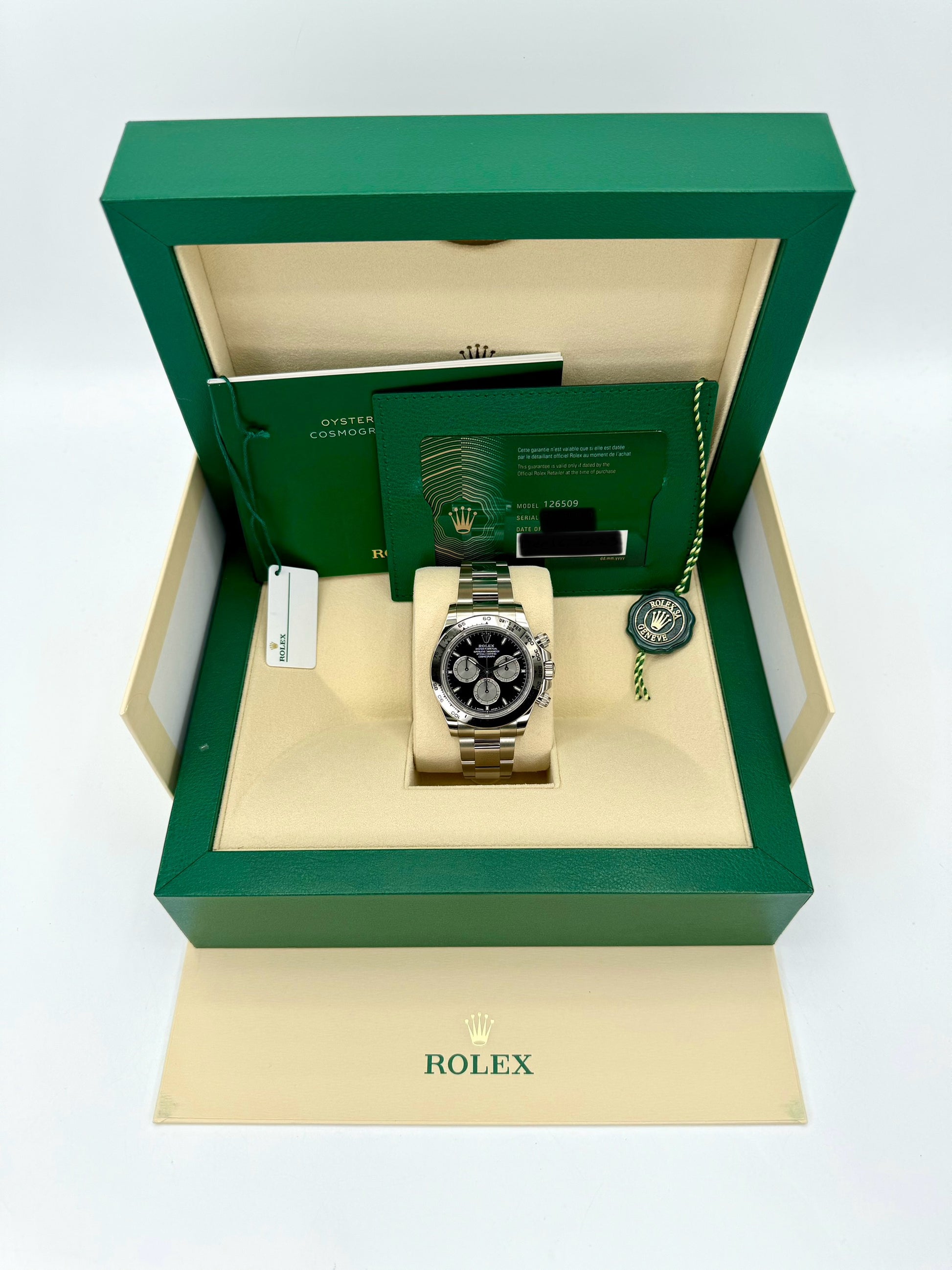NEW 2023 Rolex Daytona 40mm 126509 White Gold Black Dial - MyWatchLLC