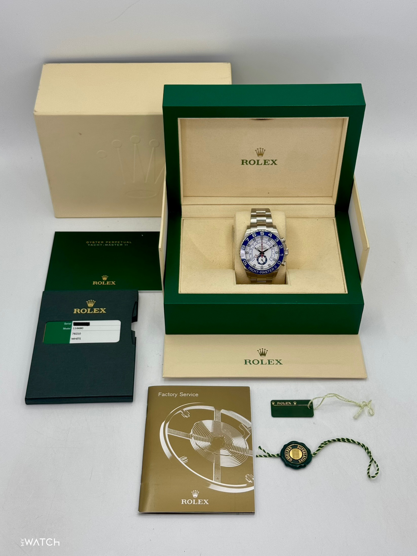 2016 Rolex Yacht-Master II 44mm 116680 Stainless Steel White Dial - MyWatchLLC