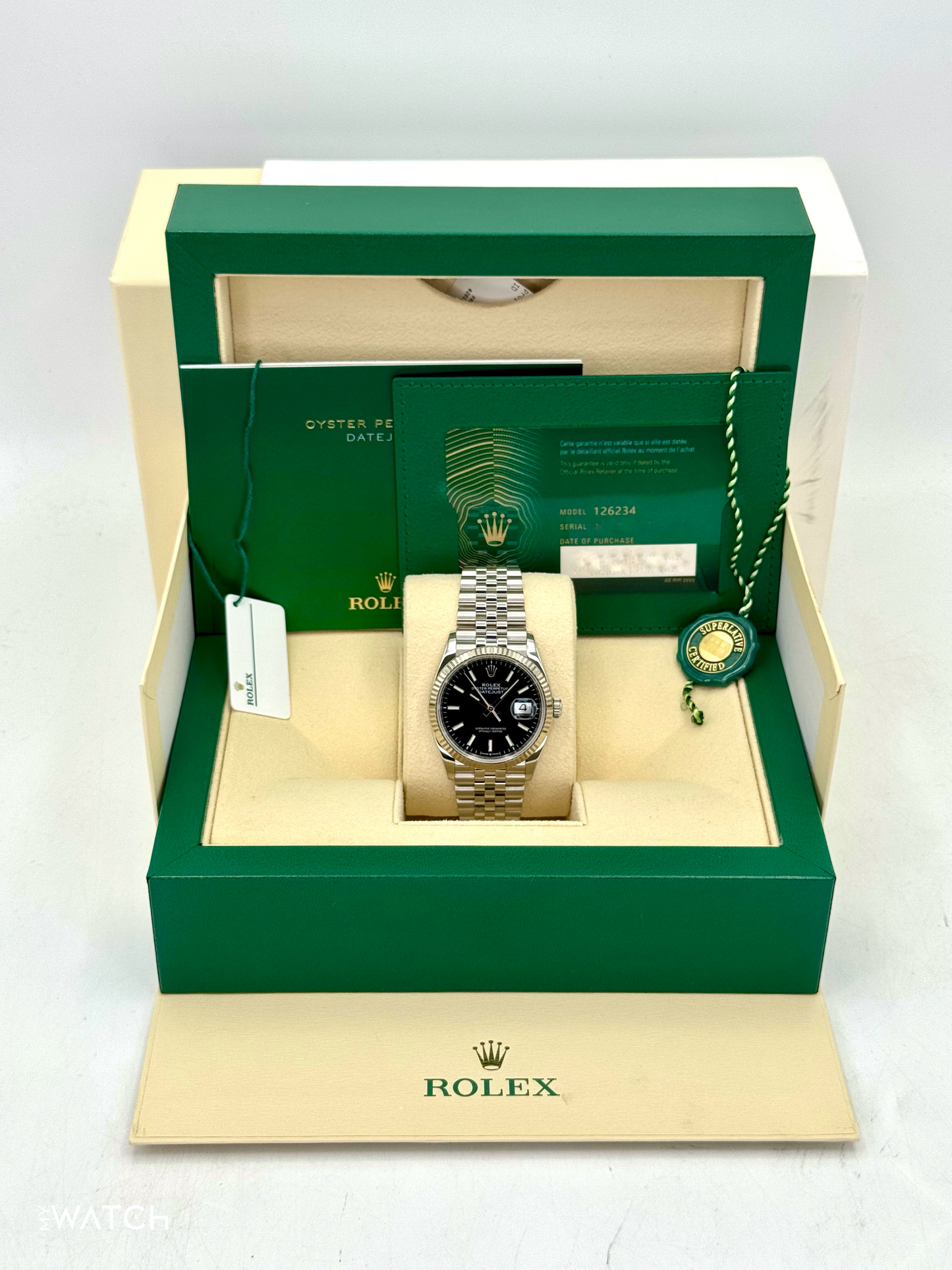 2021 Rolex Datejust 36mm 126234 Stainless Steel Jubilee Black Dial