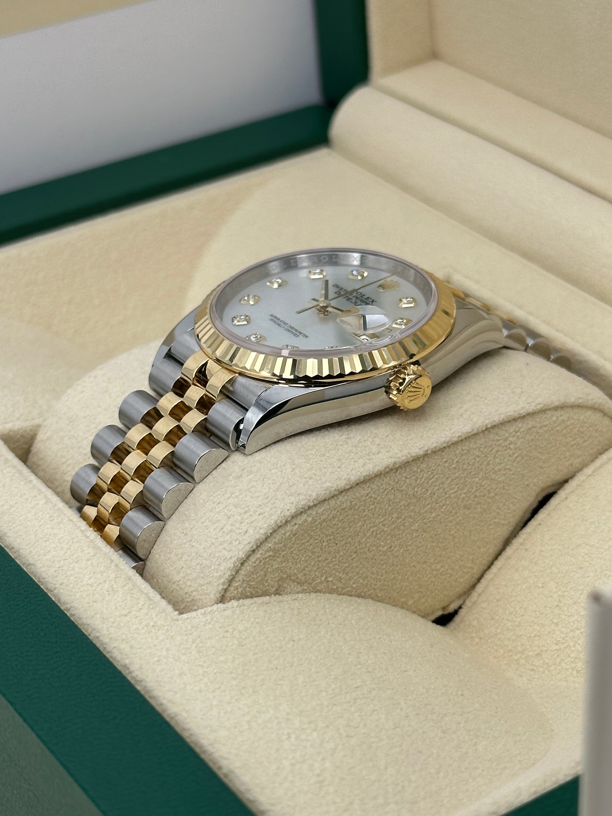NEW 2023 Rolex Datejust 36mm 126233 Mother of Pearl Diamond Dial - MyWatchLLC