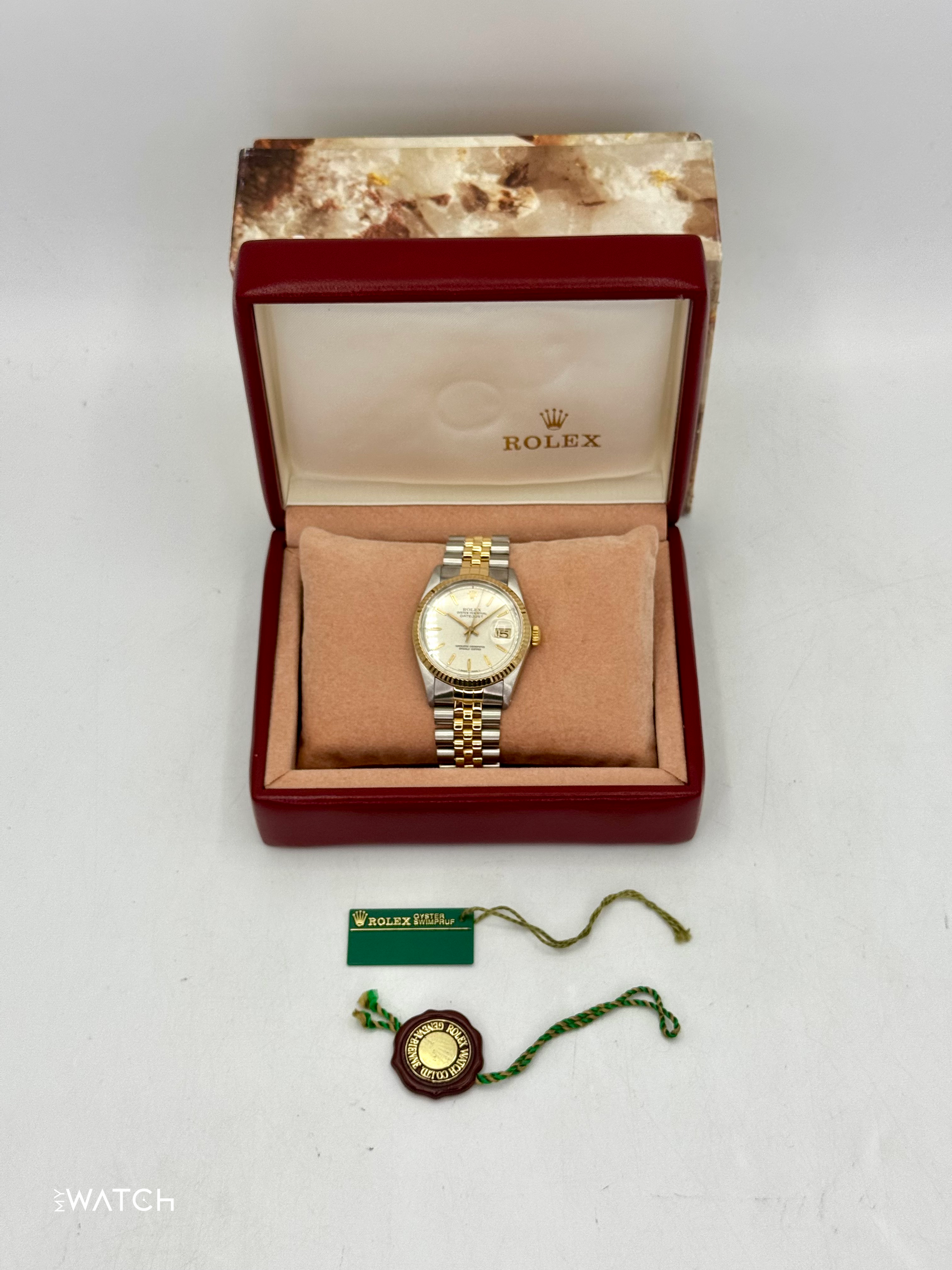 1987 Rolex Datejust 36mm 16013 Two-Tone Jubilee Ivory Anniversary Dial - MyWatchLLC