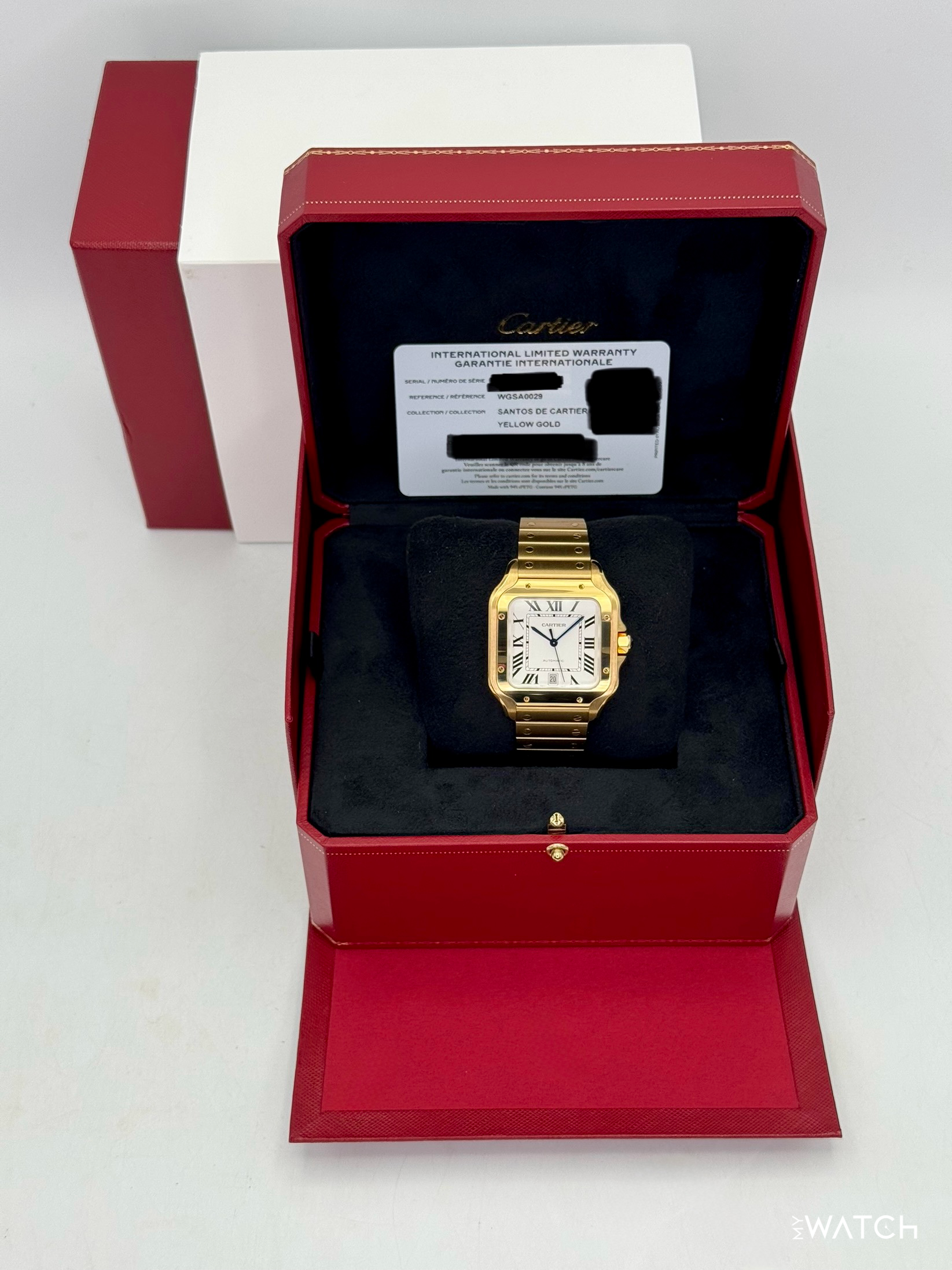 NEW 2026 Cartier Santos De Cartier 39.8mm WGSA0029 Yellow Gold White Dial - MyWatchLLC