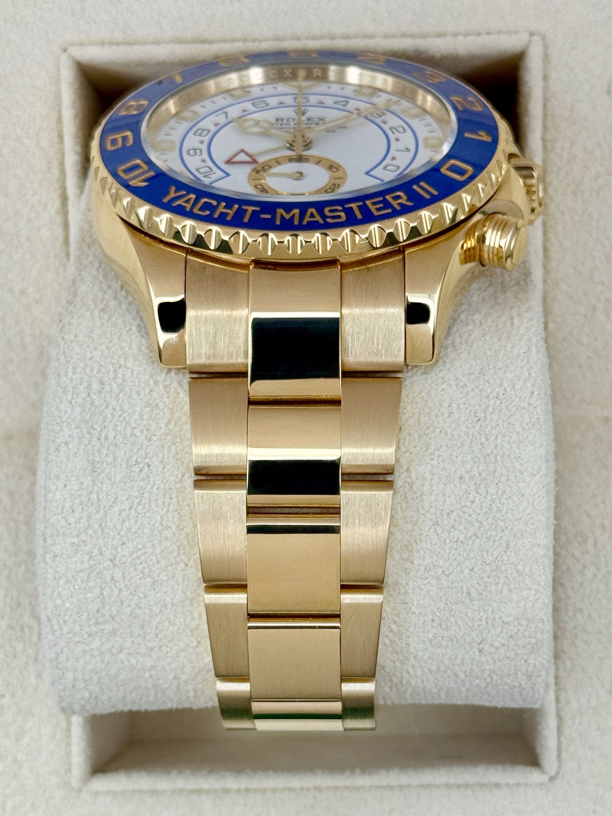 2023 Rolex Yacht-Master II 44mm 116688 18K Yellow Gold White Dial - MyWatchLLC