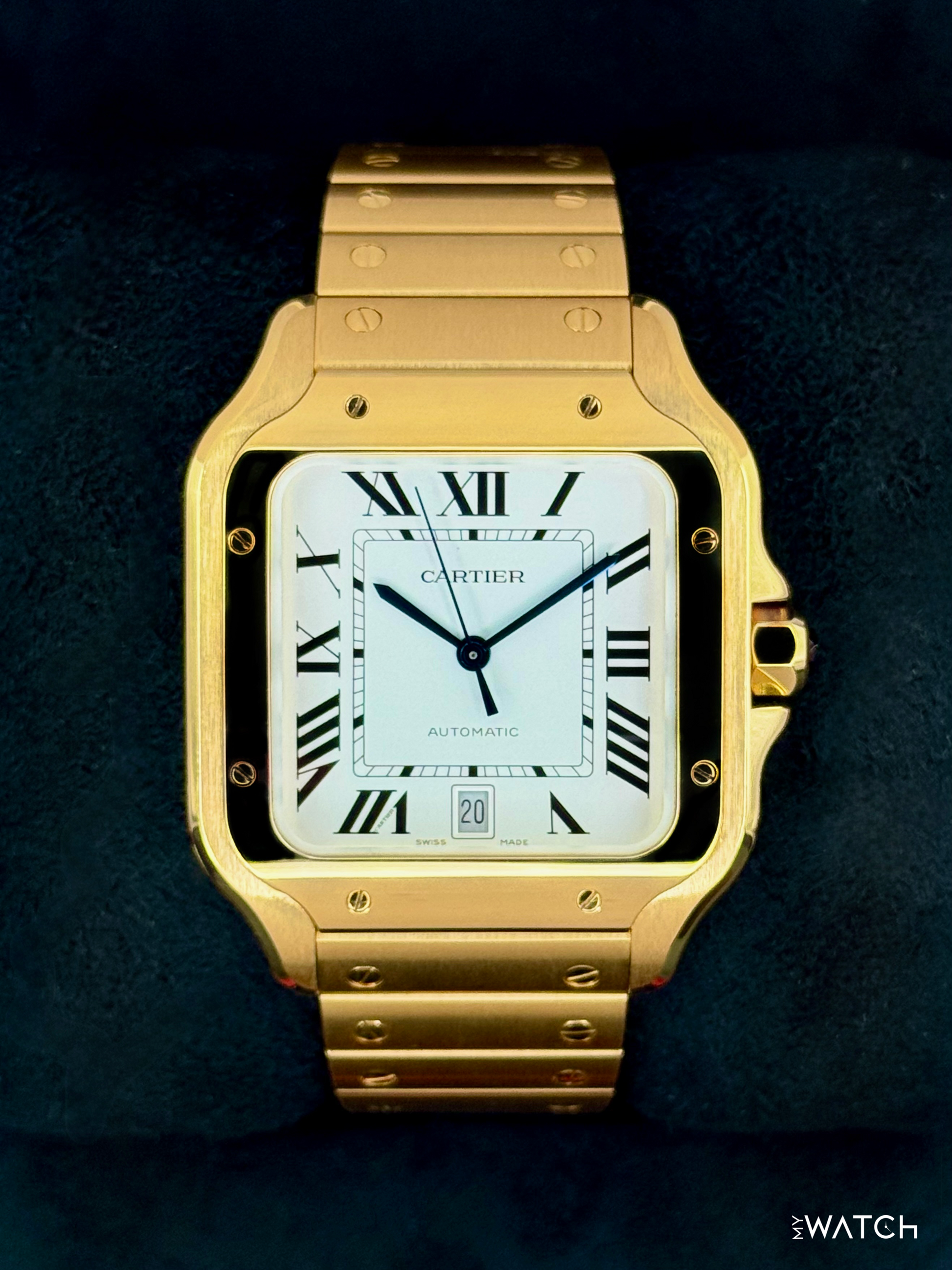 NEW 2026 Cartier Santos De Cartier 39.8mm WGSA0029 Yellow Gold White Dial - MyWatchLLC