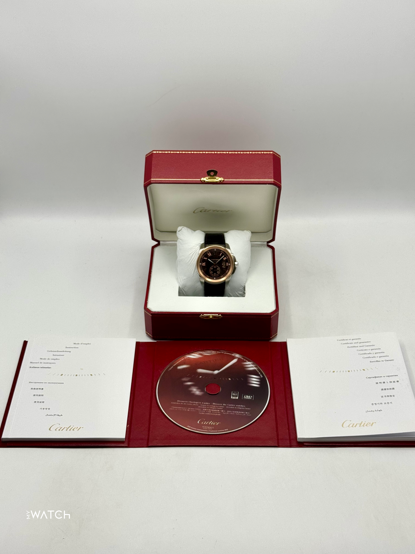 2012 Cartier Calibre De Cartier 42mm W7100051 Two-Tone Brown Dial