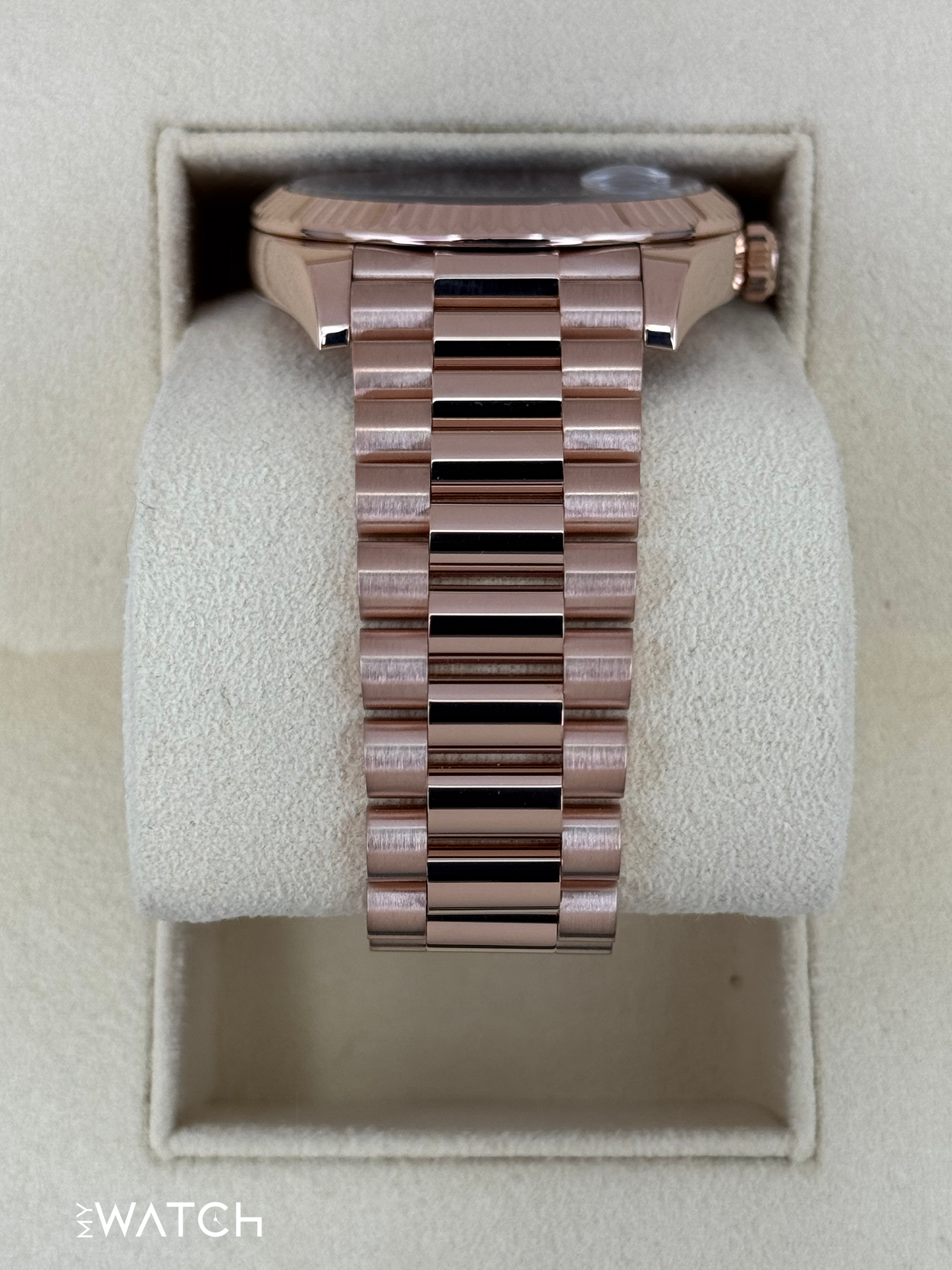 2023 Rolex Day-Date 40mm 228235 Presidential Rose Gold Chocolate Dial - MyWatchLLC