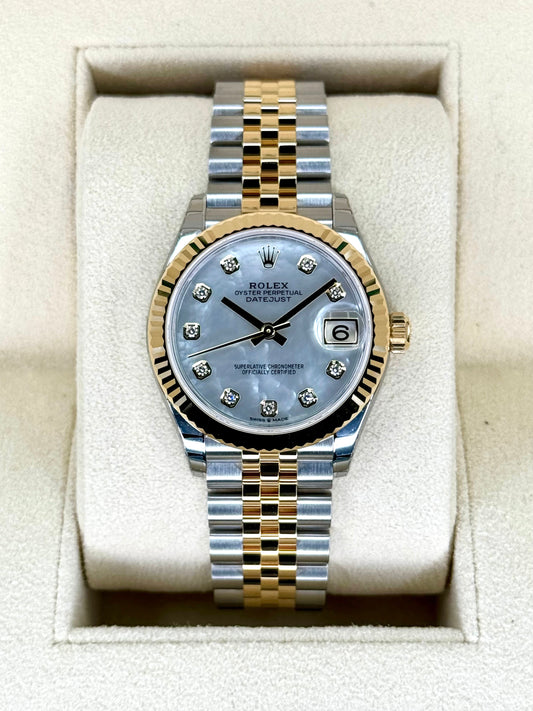 NEW 2023 Rolex Datejust 31mm 278273 Two-Tone Jubilee MOP Dimond Dial - MyWatchLLC