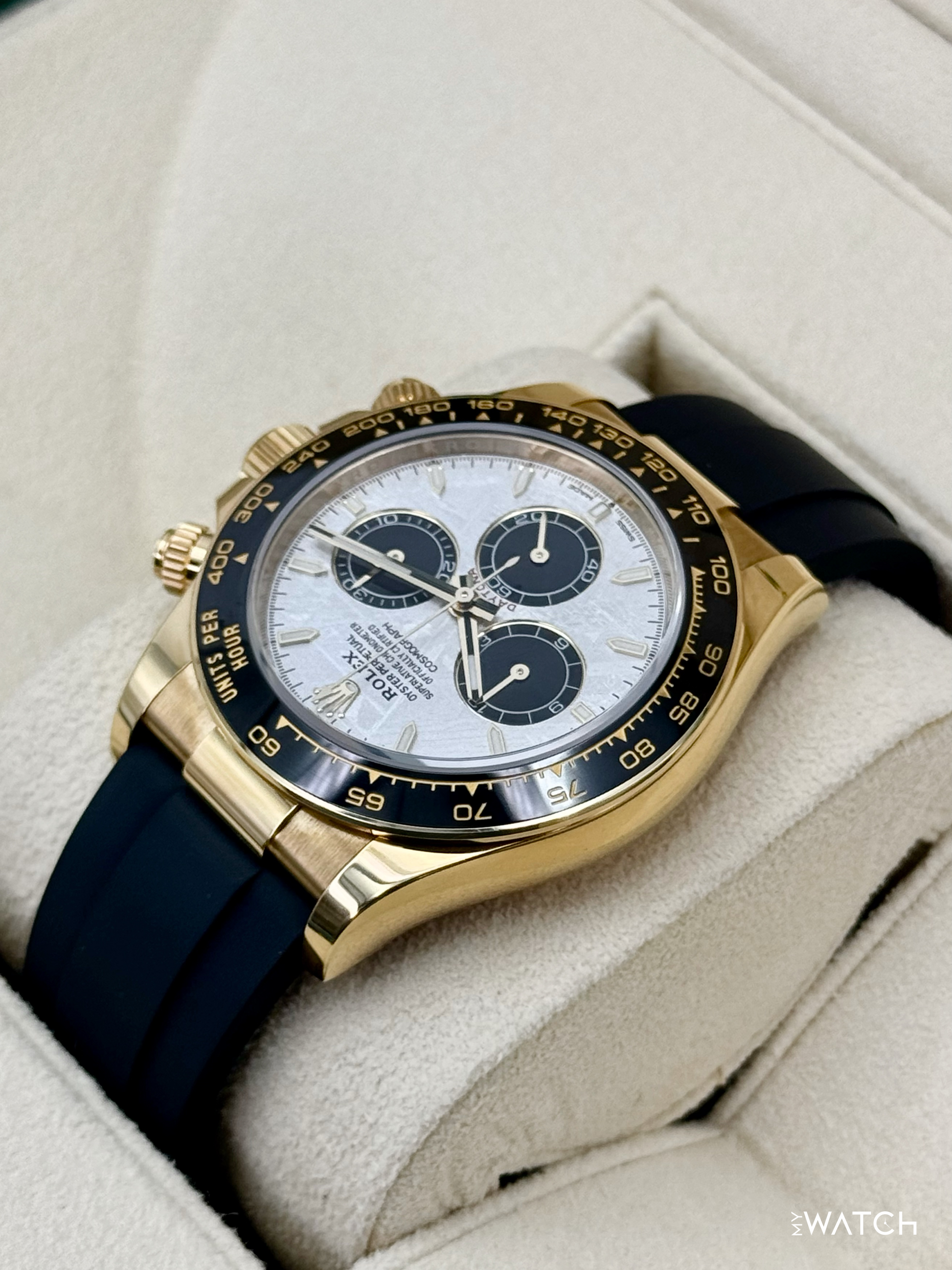 2025 Rolex Daytona 40mm 126518LN Yellow Gold Oysterflex Meteorite Dial - MyWatchLLC