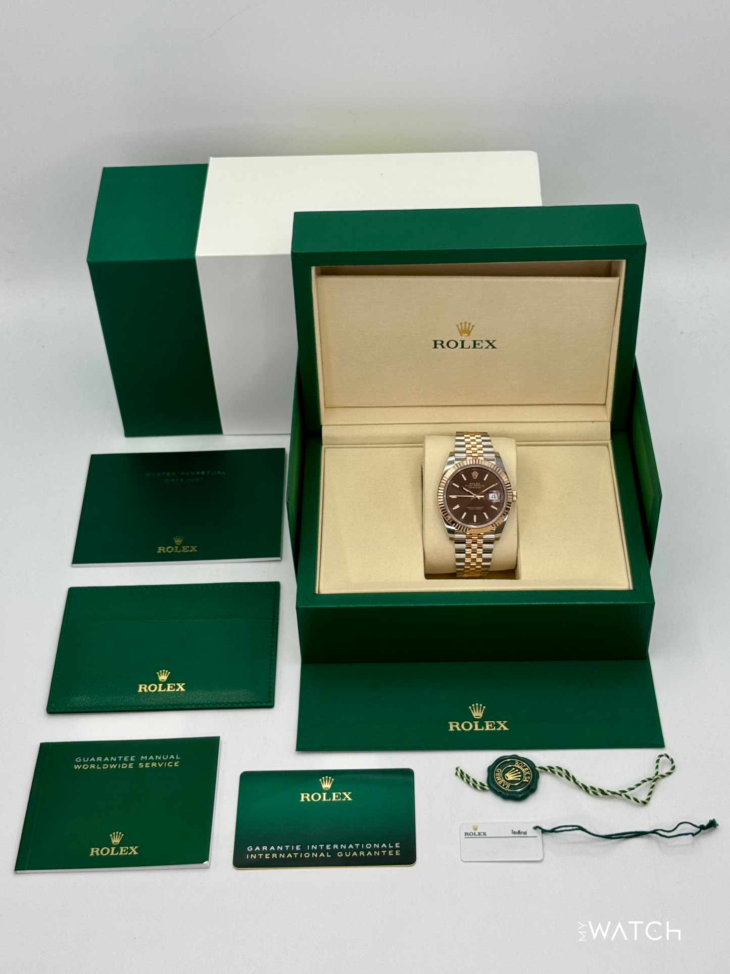 NEW 2025 Rolex Datejust 41mm 126331 Two-Tone Rose Gold Chocolate Dial (STICKERED) - MyWatchLLC