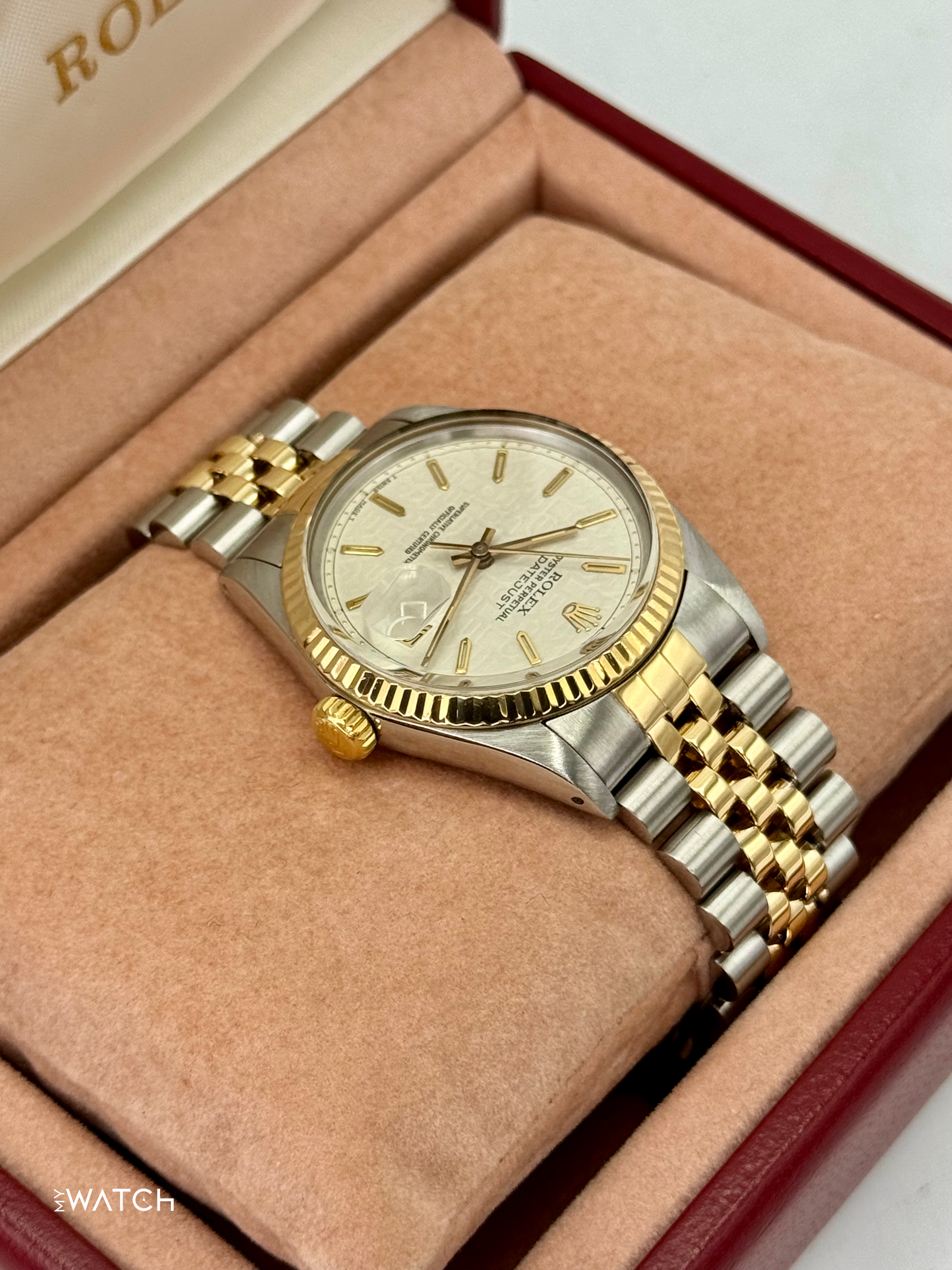 1987 Rolex Datejust 36mm 16013 Two-Tone Jubilee Ivory Anniversary Dial - MyWatchLLC