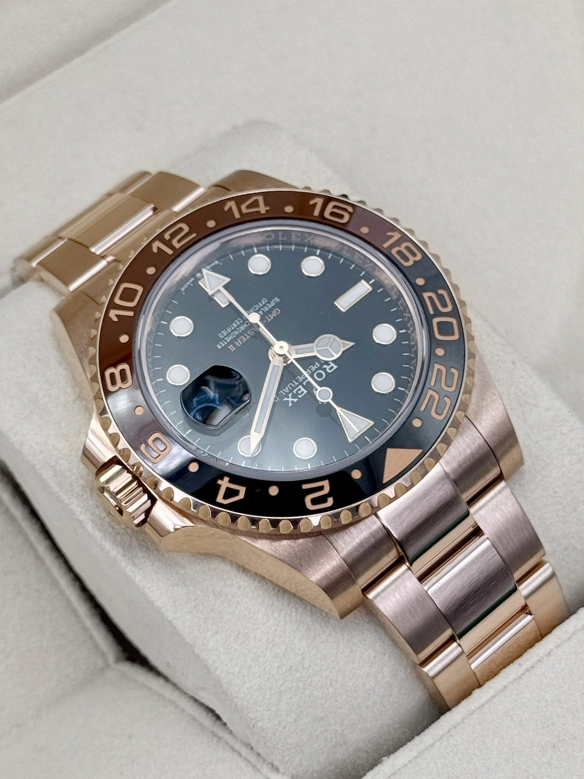 2019 Rolex GMT-Master II Rootbeer 40mm 126715CHNR Rose Gold (CPO) - MyWatchLLC