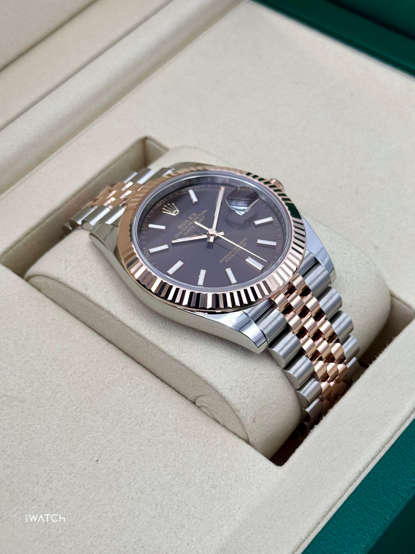 NEW 2025 Rolex Datejust 41mm 126331 Two-Tone Rose Gold Chocolate Dial - MyWatchLLC