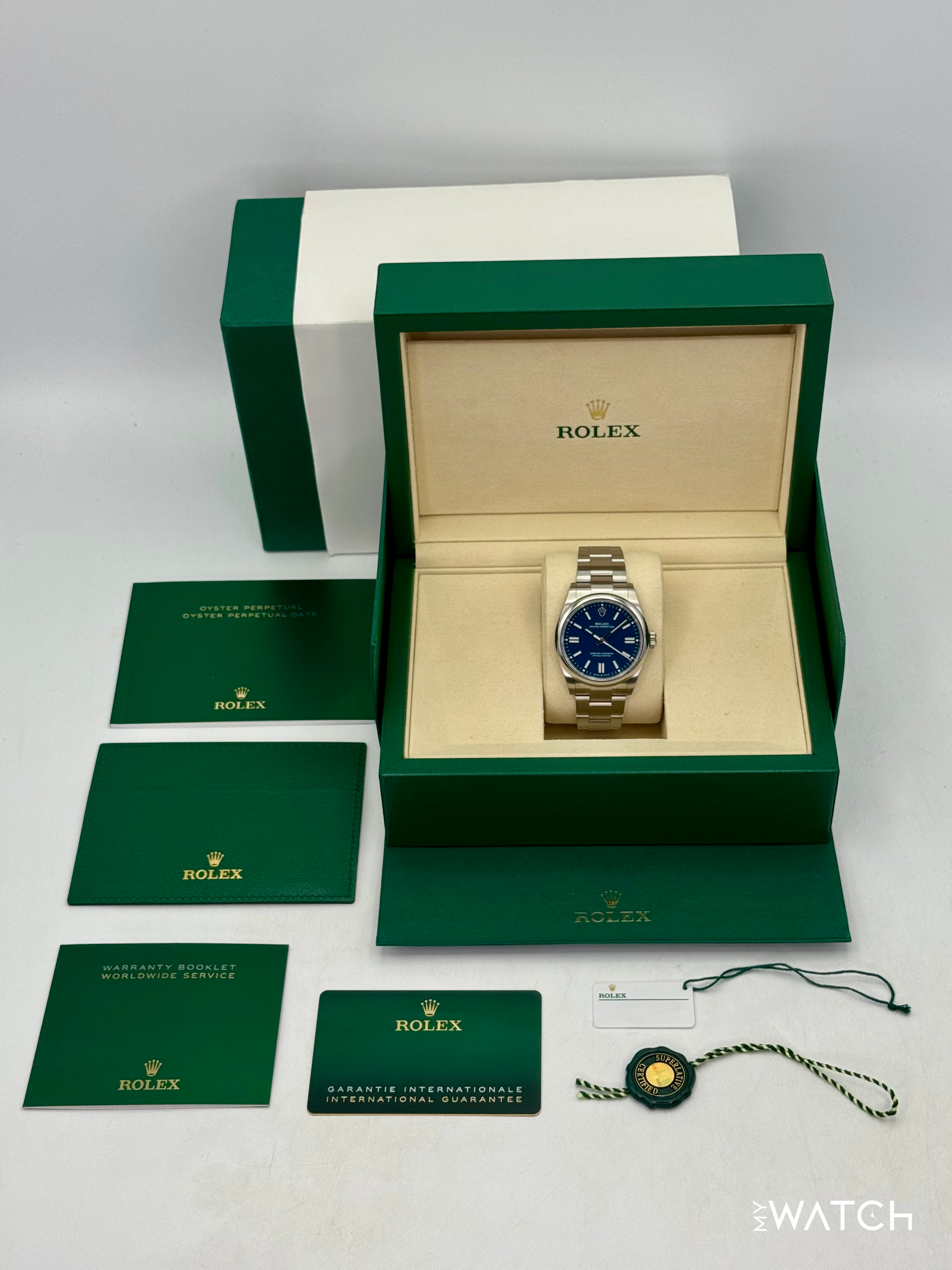 NEW 2025 Rolex Oyster Perpetual 41mm 134300 Med Blue Dial - MyWatchLLC