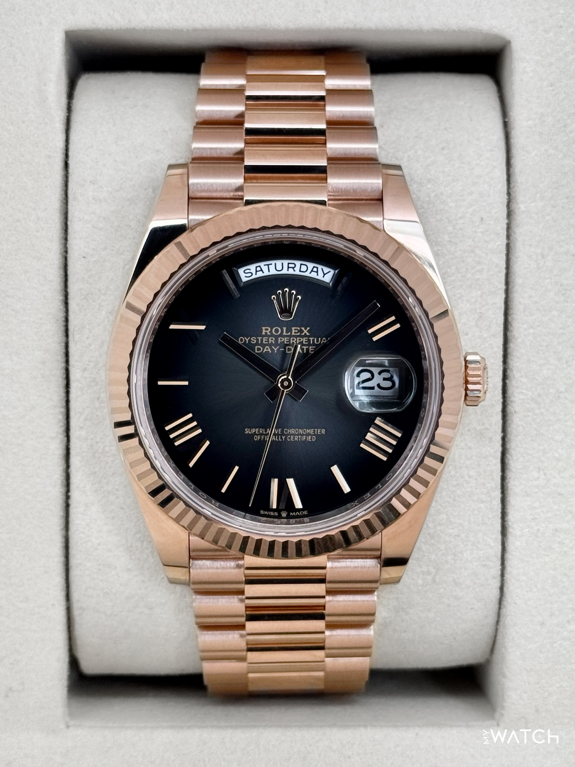 2025 Rolex Day-Date 40mm 228235 Presidential Slate Ombre Dial - MyWatchLLC