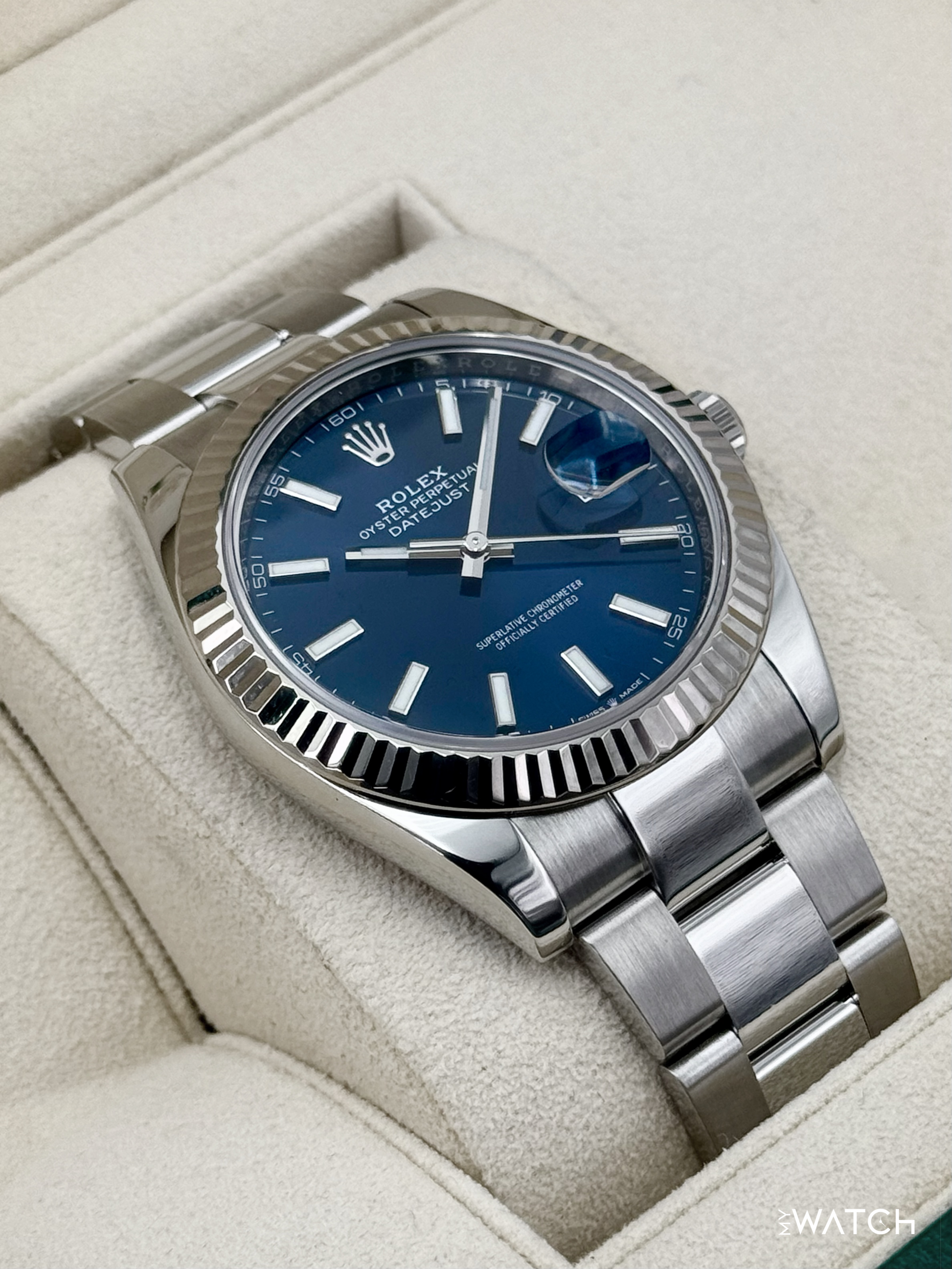 2021 Rolex Datejust 41mm 126334 Stainless Steel Oyster Blue Dial - MyWatchLLC